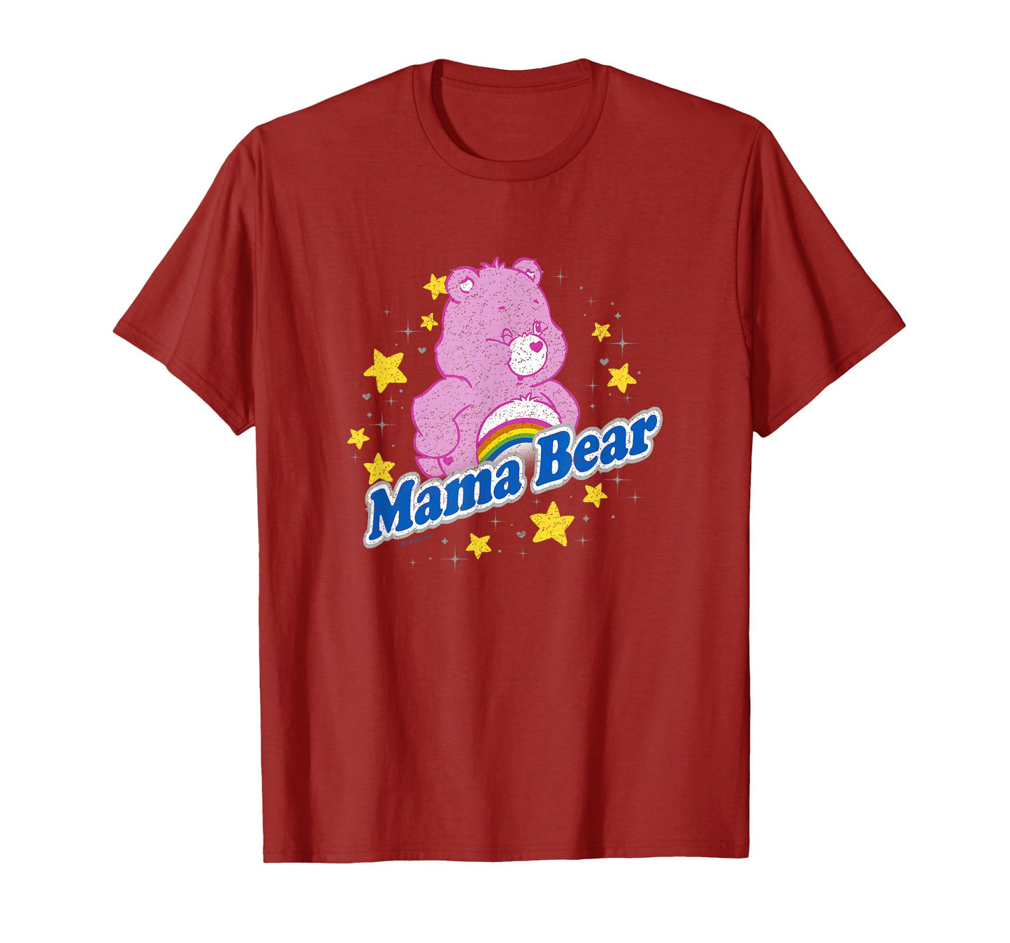 Care Bears Mama Bear Cheer Bear Rainbow Stars Vintage Logo T-Shirt