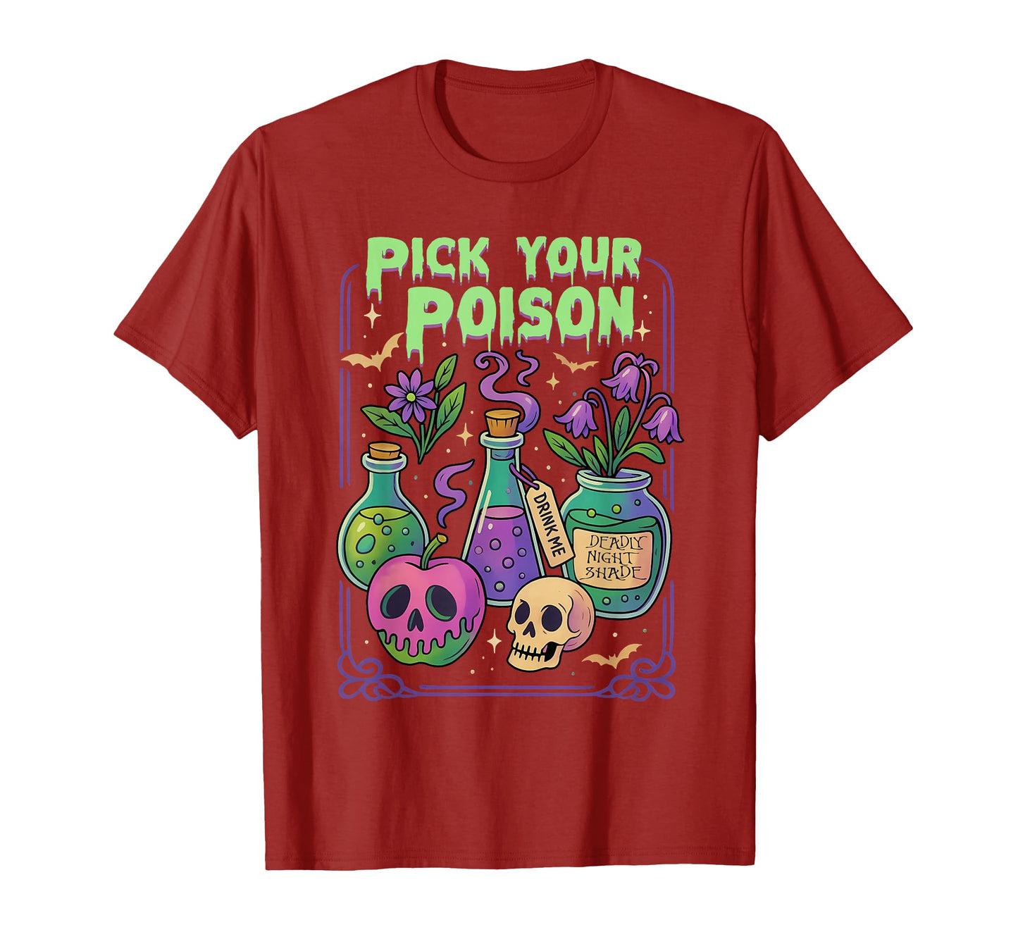 Retro Pick Your Poison Halloween Trick Or Treat Outfit T-Shirt