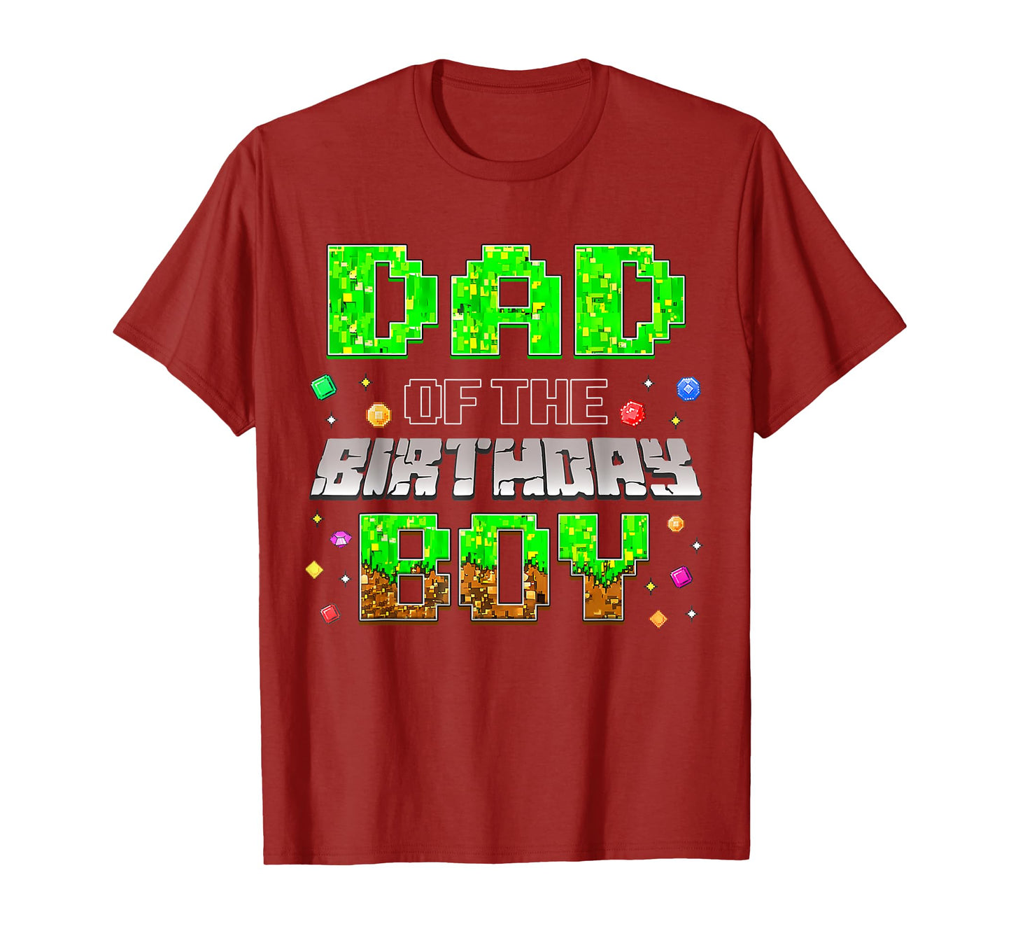 Dad Of The Birthday Boy Game Pixel Birthday Party Boys Kids T-Shirt