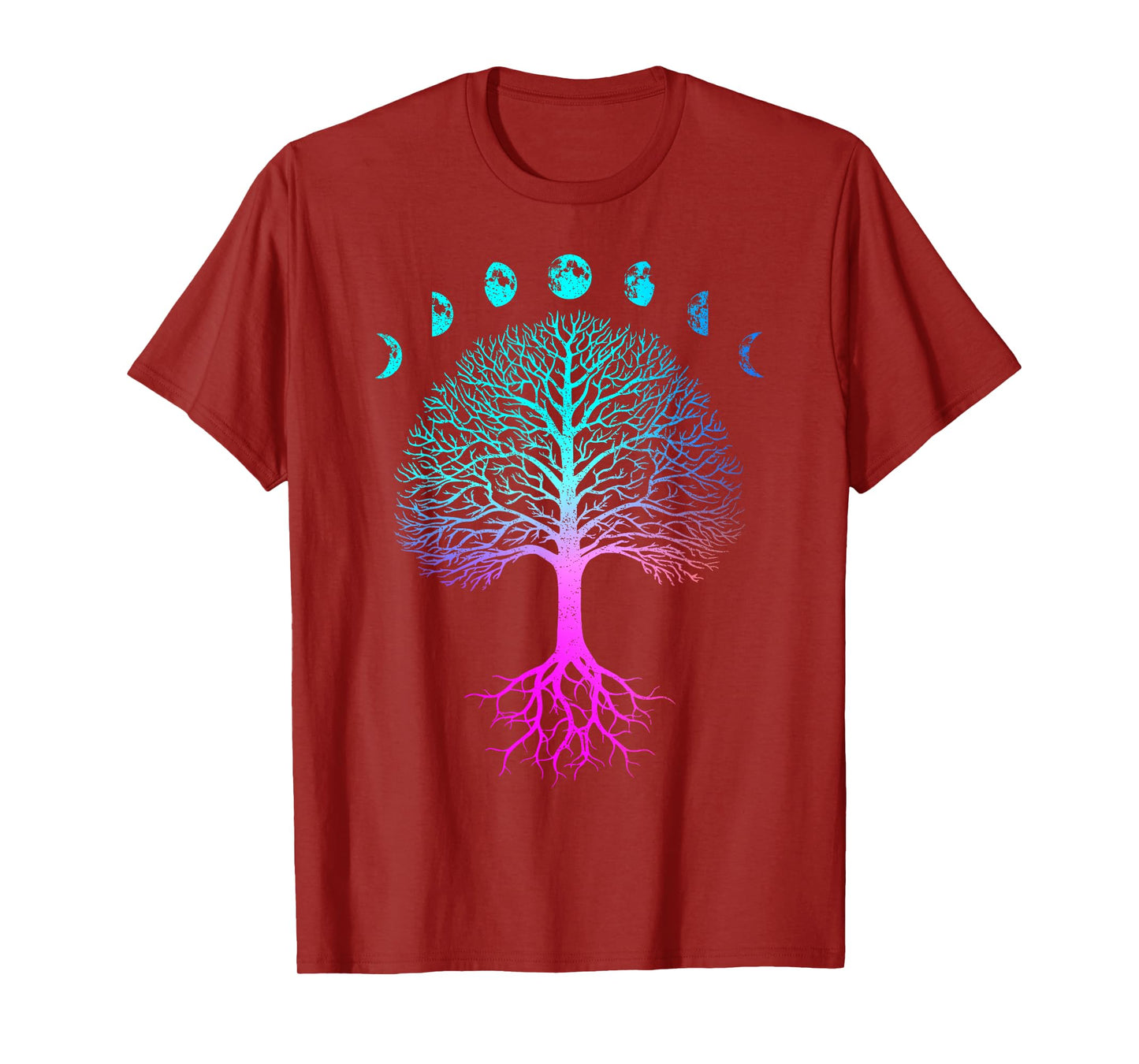 Tree of Life Phases of the Moon Vintage Retro Yoga Gift T-Shirt