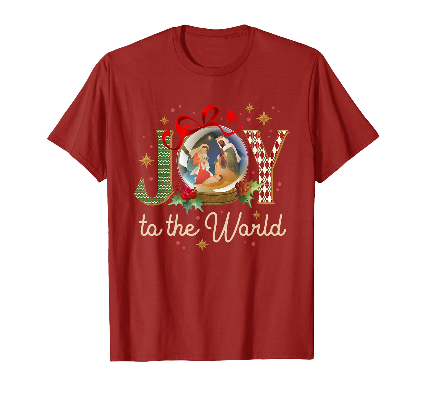 Joy to The World Christmas Holiday Christian Nativity Scene T-Shirt