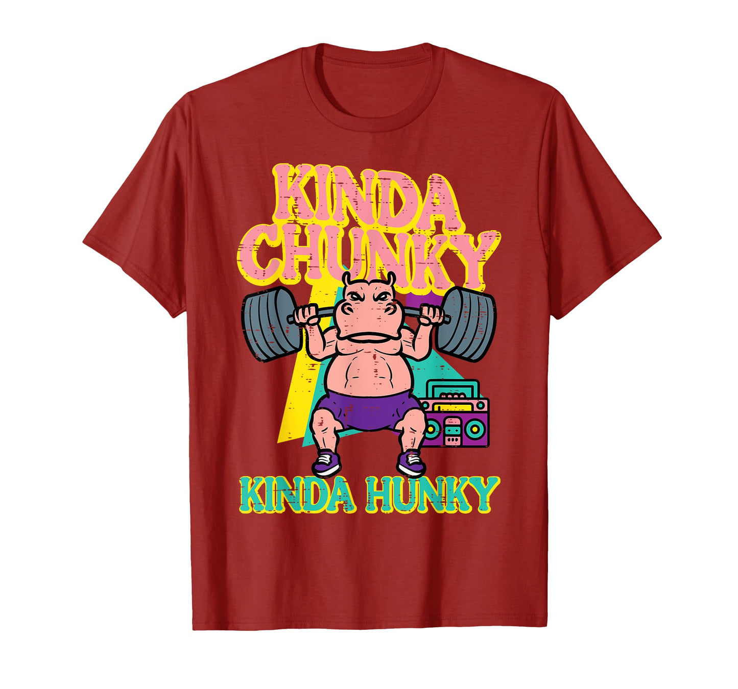 Gym Kindy Chunky Hunky Hippo Funny Workout Fitness Men Women T-Shirt