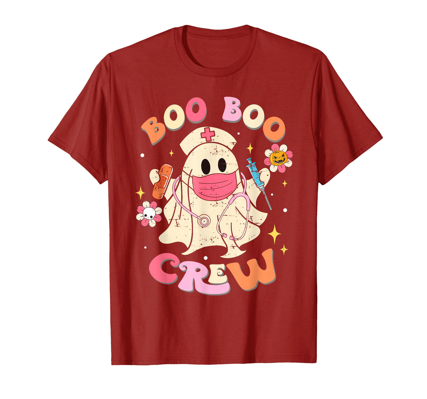 Boo Boo Crew Nurse Shirt Funny Ghost Retro Halloween Nurse T-Shirt