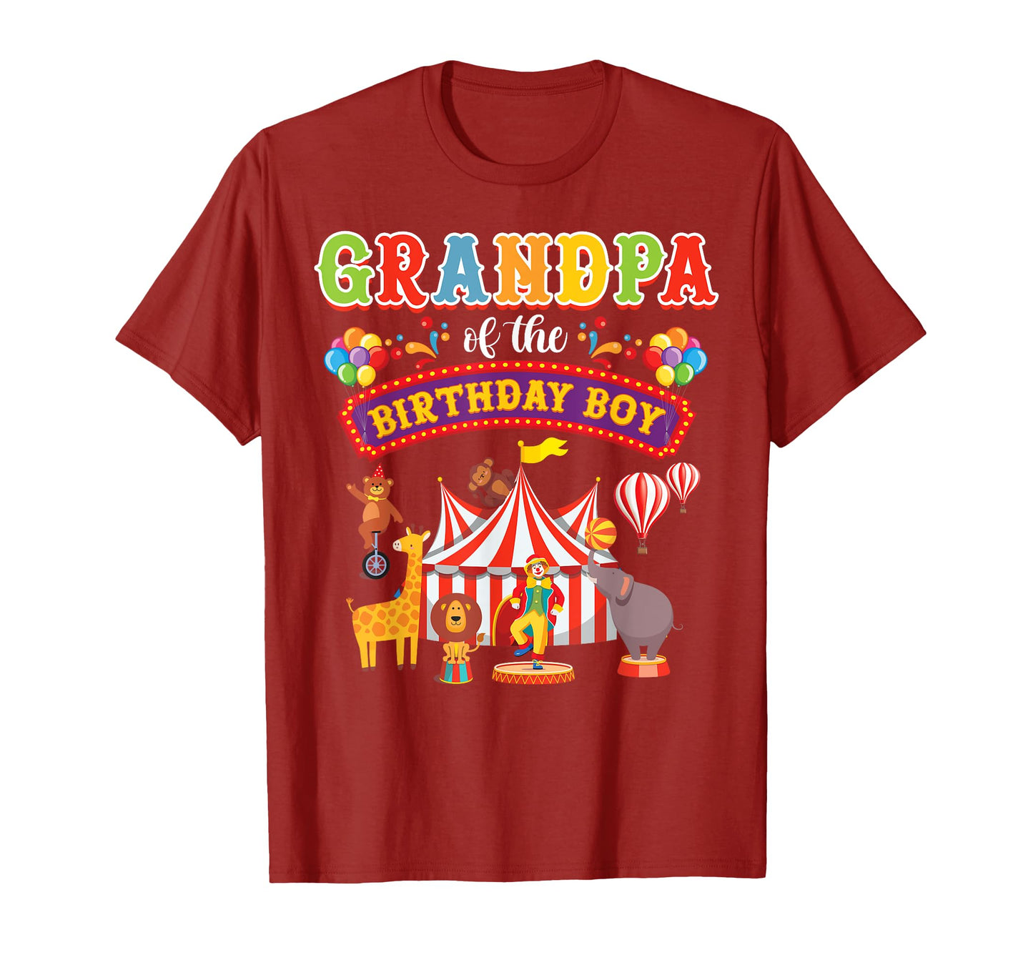 Grandpa Of The Birthday Boy Carnival Circus 1st Birthday T-Shirt