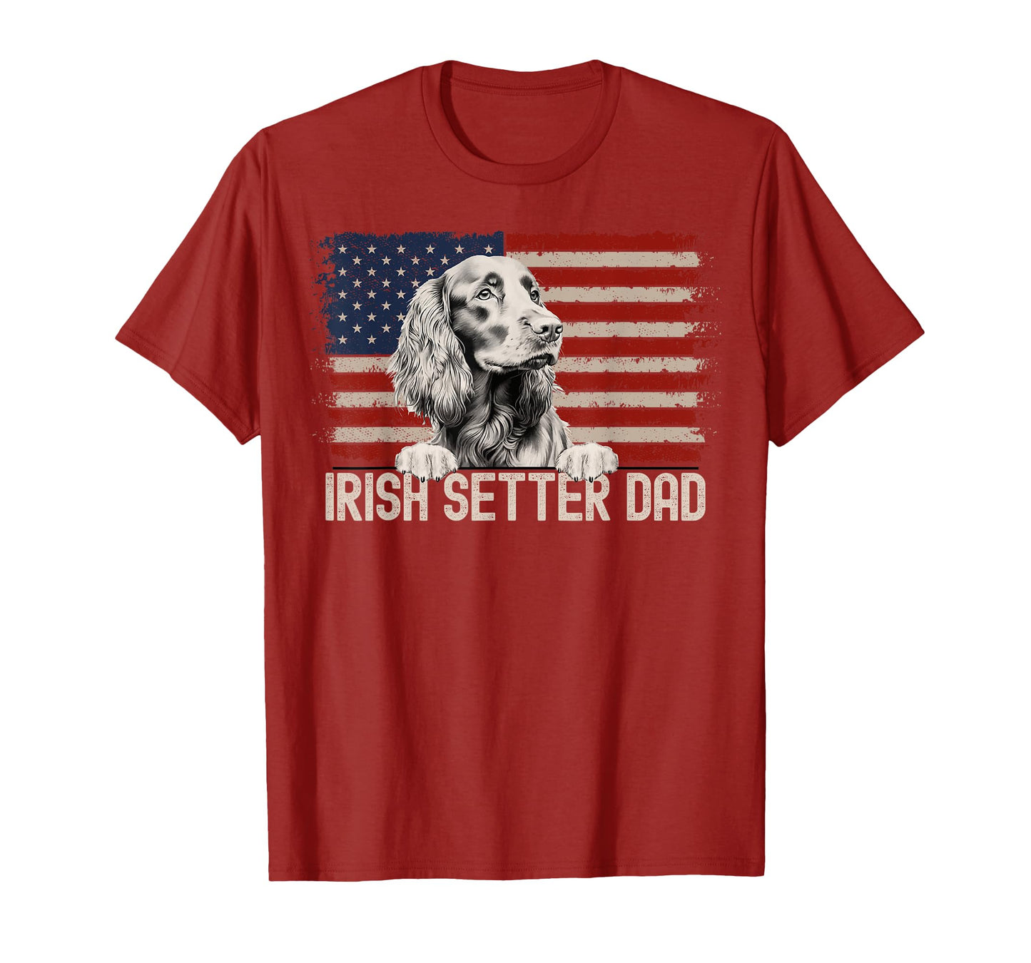 Best Dog Dad Ever American Flag - Irish Setter Dad T-Shirt