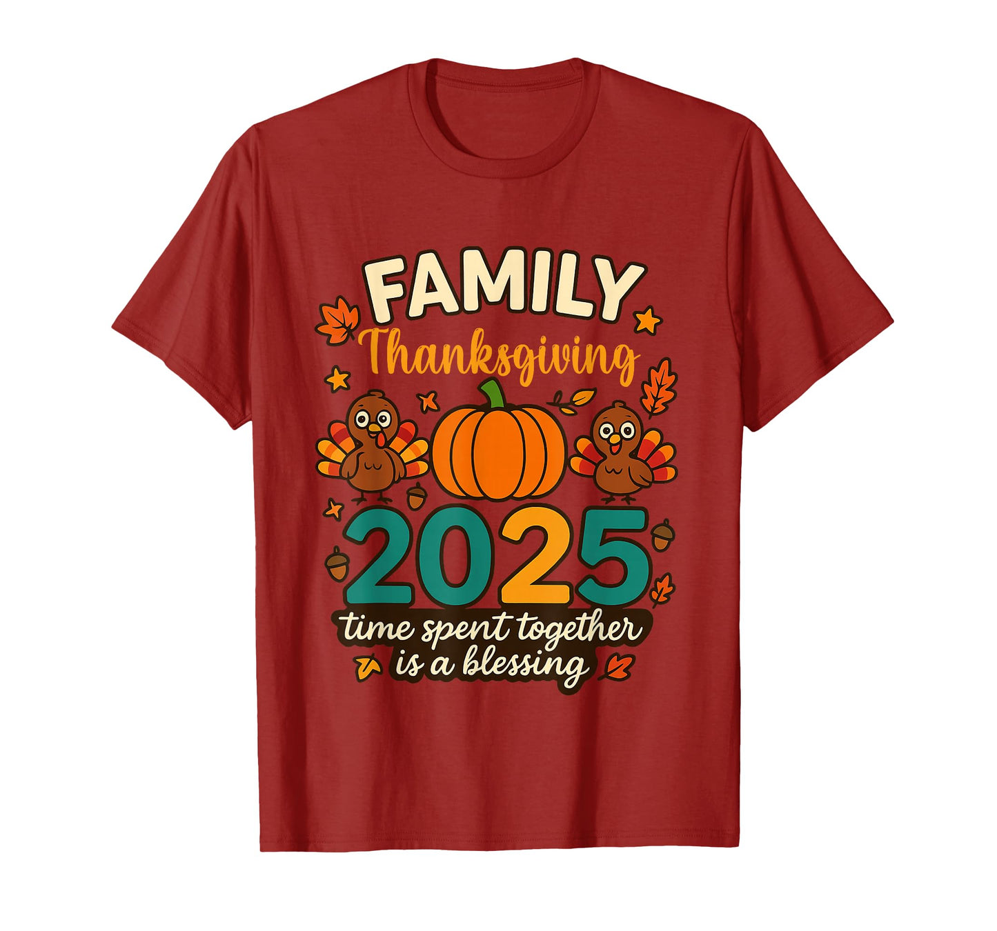 Happy Family Thanksgiving Together 2025 Crew Turkey T-Shirt