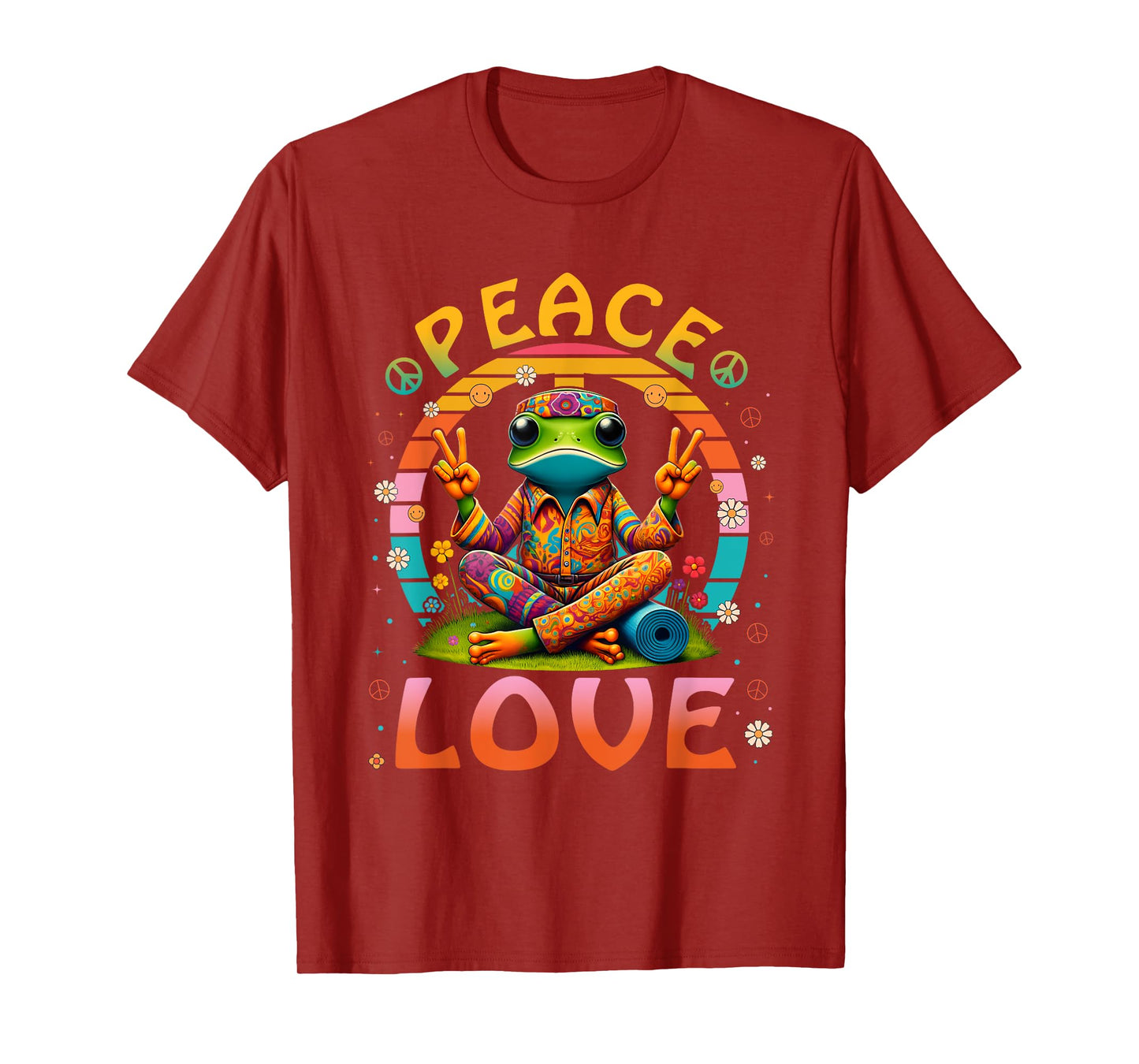 Cool Retro Peace Frog Tie Dye T-Shirt