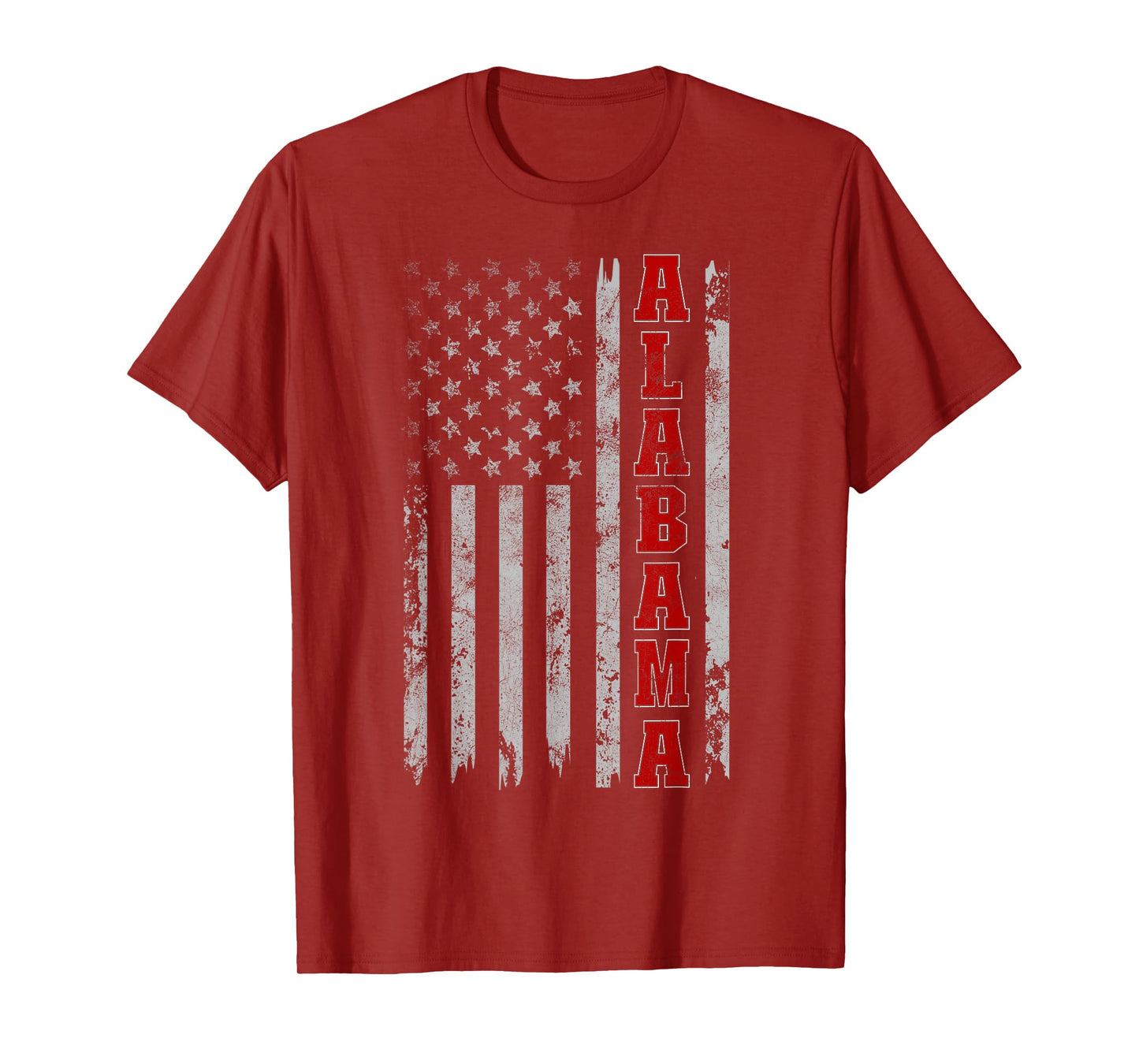 Alabama - Vintage Patriotic USA Flag Football Season T-Shirt