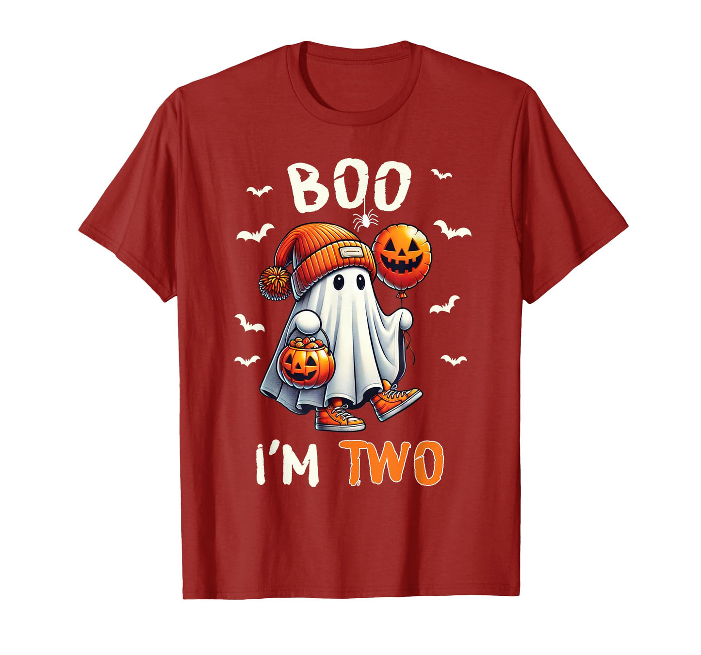 Boo I'm Two Ghost 2nd Birthday Halloween Boy Kids Groovy T-Shirt