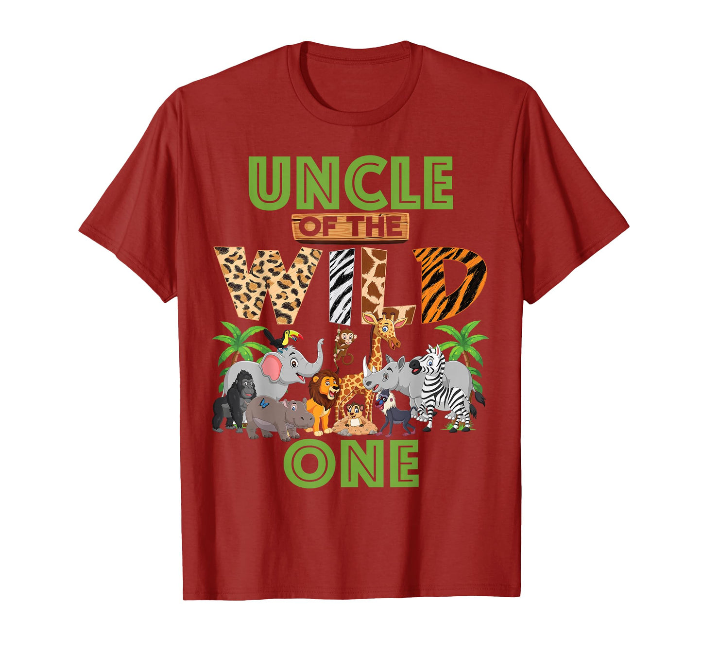 1st Birthday Zoo Safari Jungle Uncle Of The Wild One B-day T-Shirt