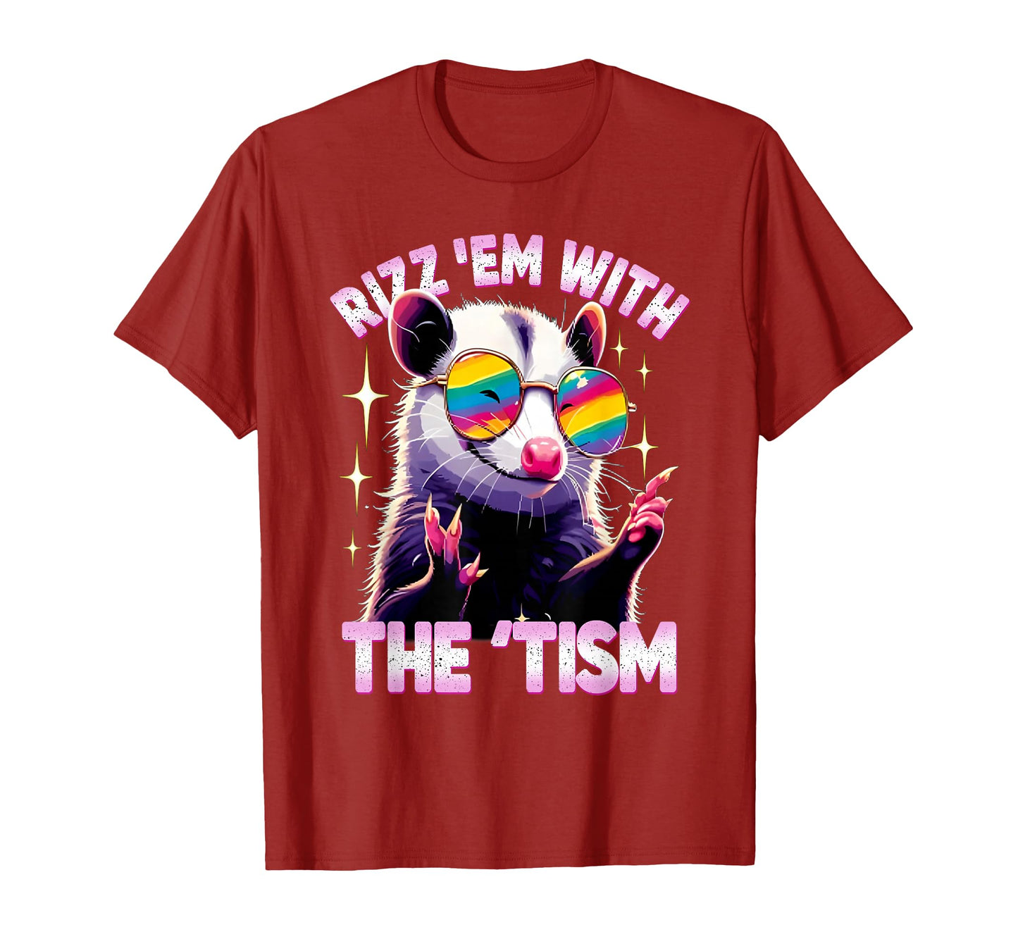 Autism Opossum Funny Rizz Em With The Tism Meme Autistic T-Shirt