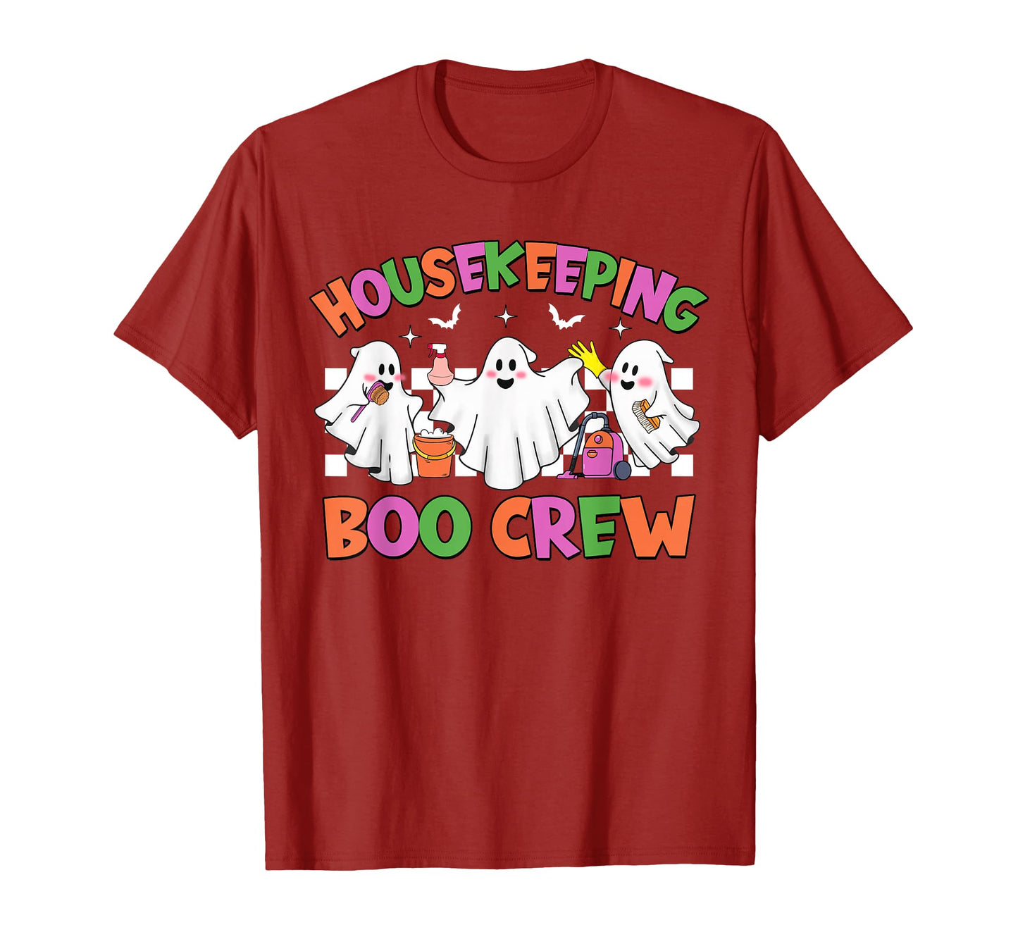 Retro Housekeeping Boo Crew Housekeeper Halloween Costumes T-Shirt