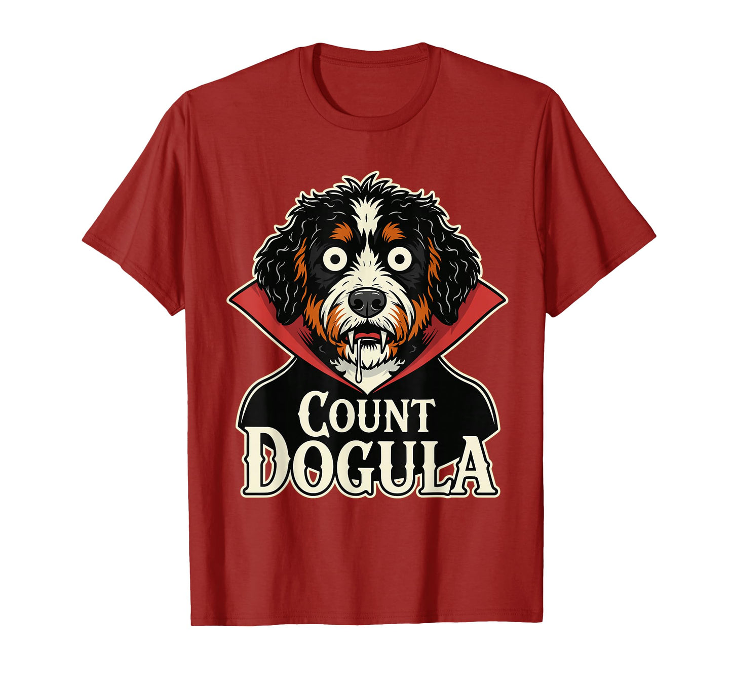 Count Dogula Funny Dog Spooky Party Halloween Bernedoodle T-Shirt