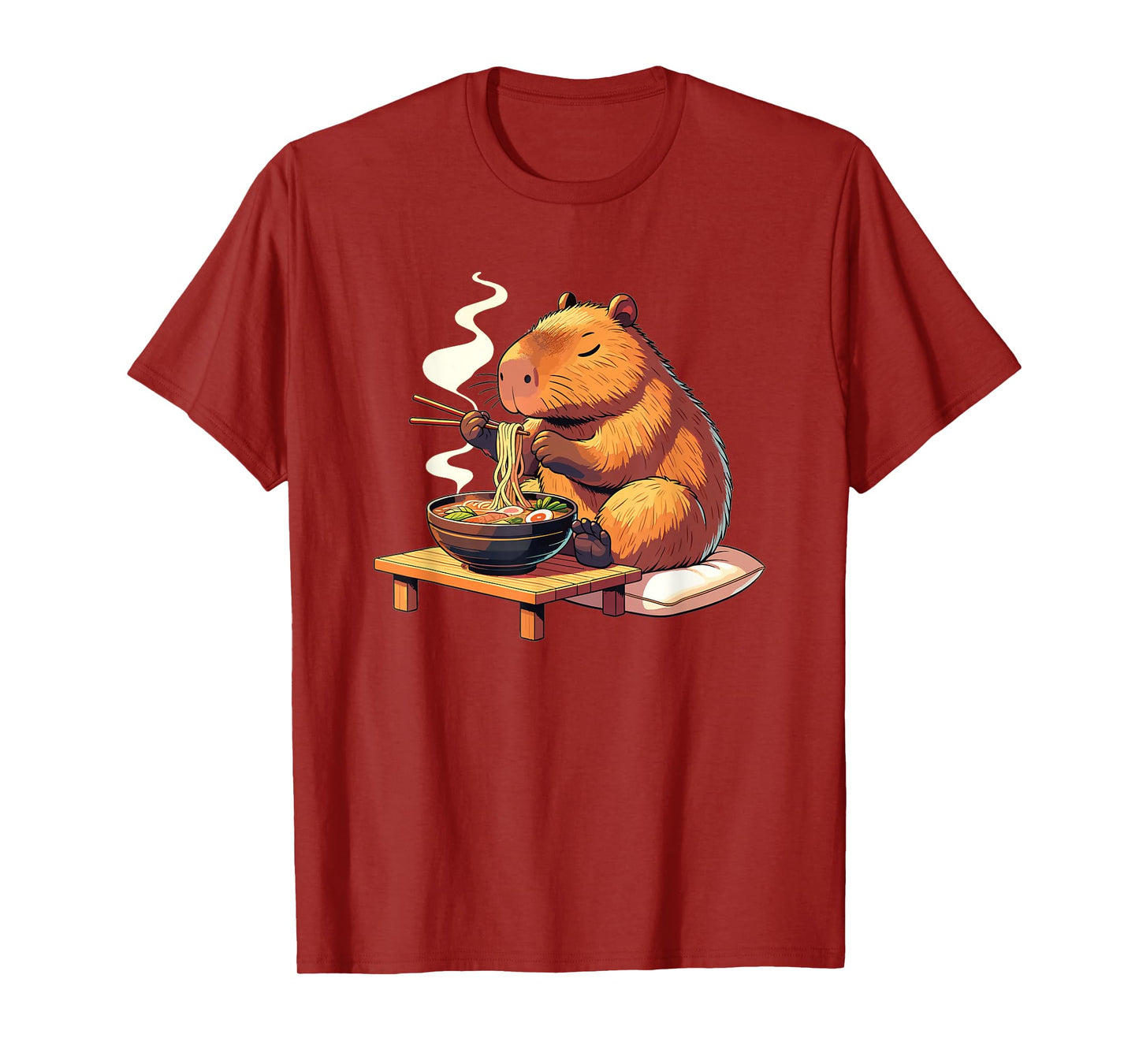 Sweet Capybara Eats Ramen Noodles Capybaras Ramen T-Shirt