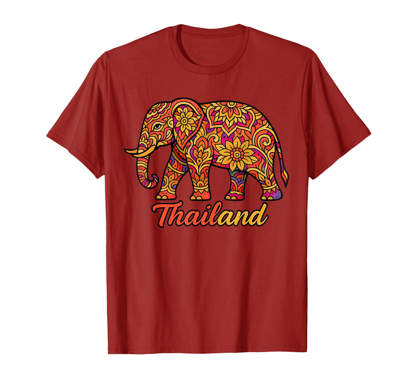 Colorful Thai Elephant Art Thailand Culture Souvenir T-Shirt