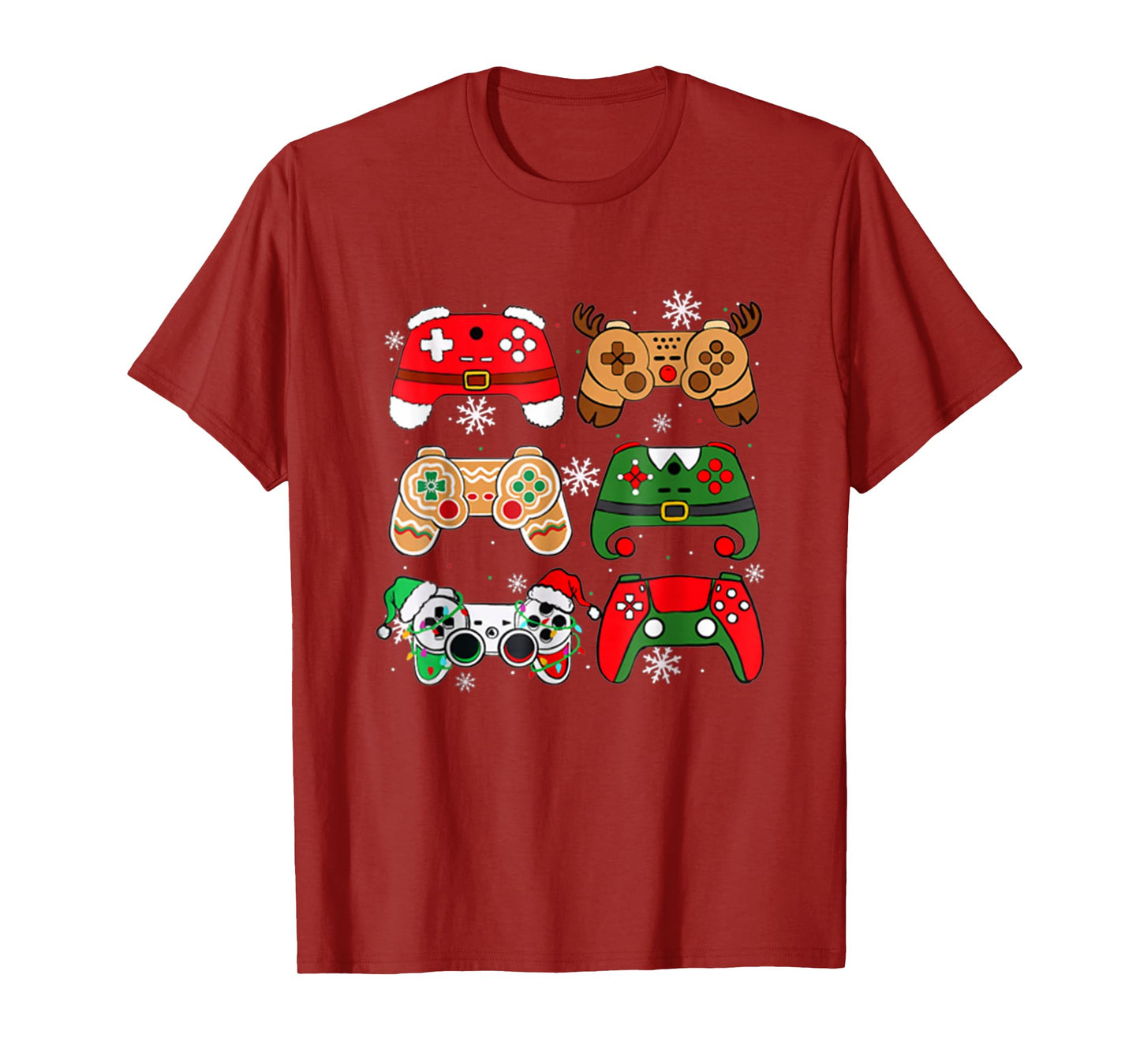 Boys Christmas Shirt Santa Elf Gaming Controllers Gamer Xmas T-Shirt