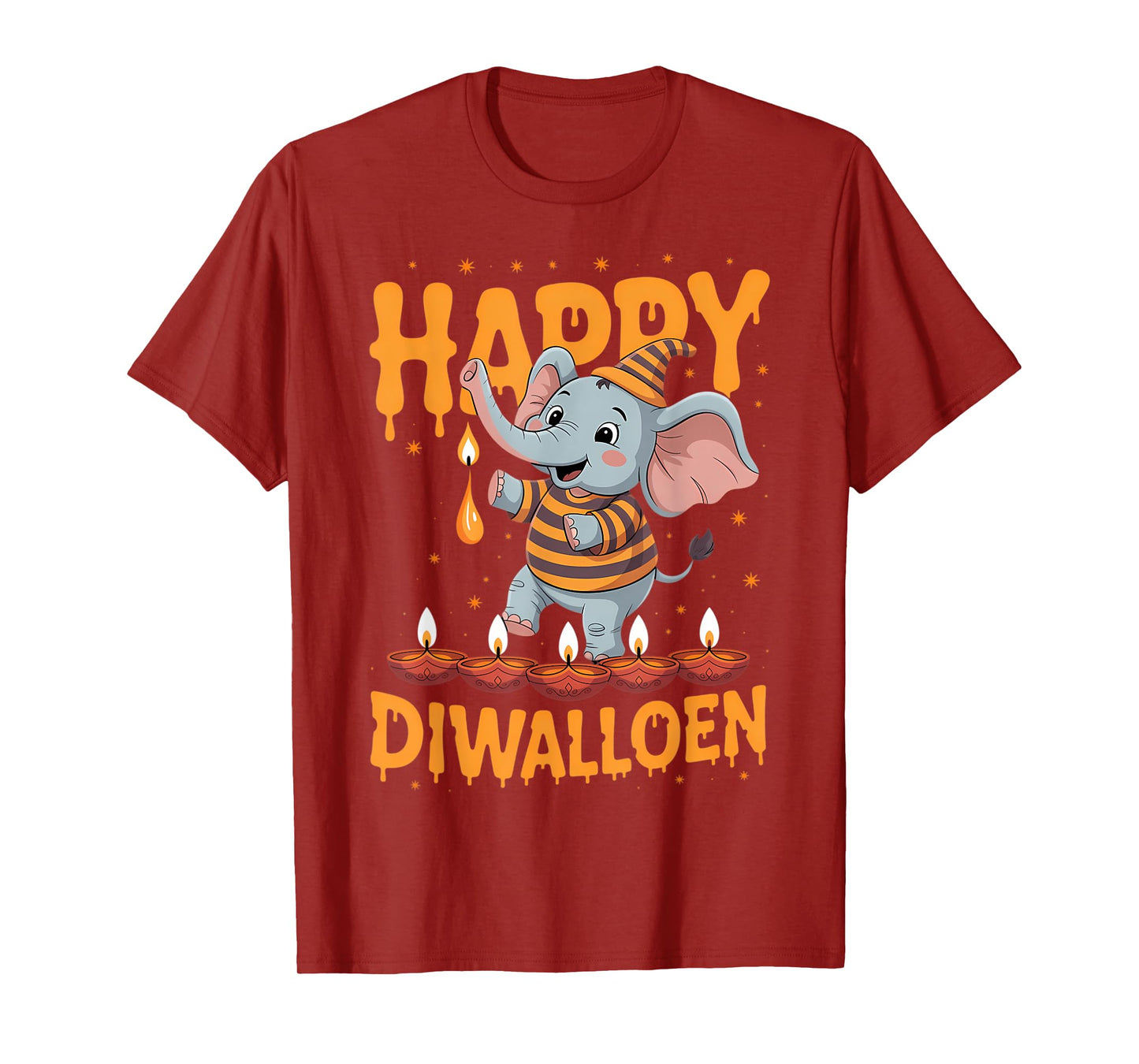 Funny Halloween Diwali Elephant Happy Diwalihalloween T-Shirt