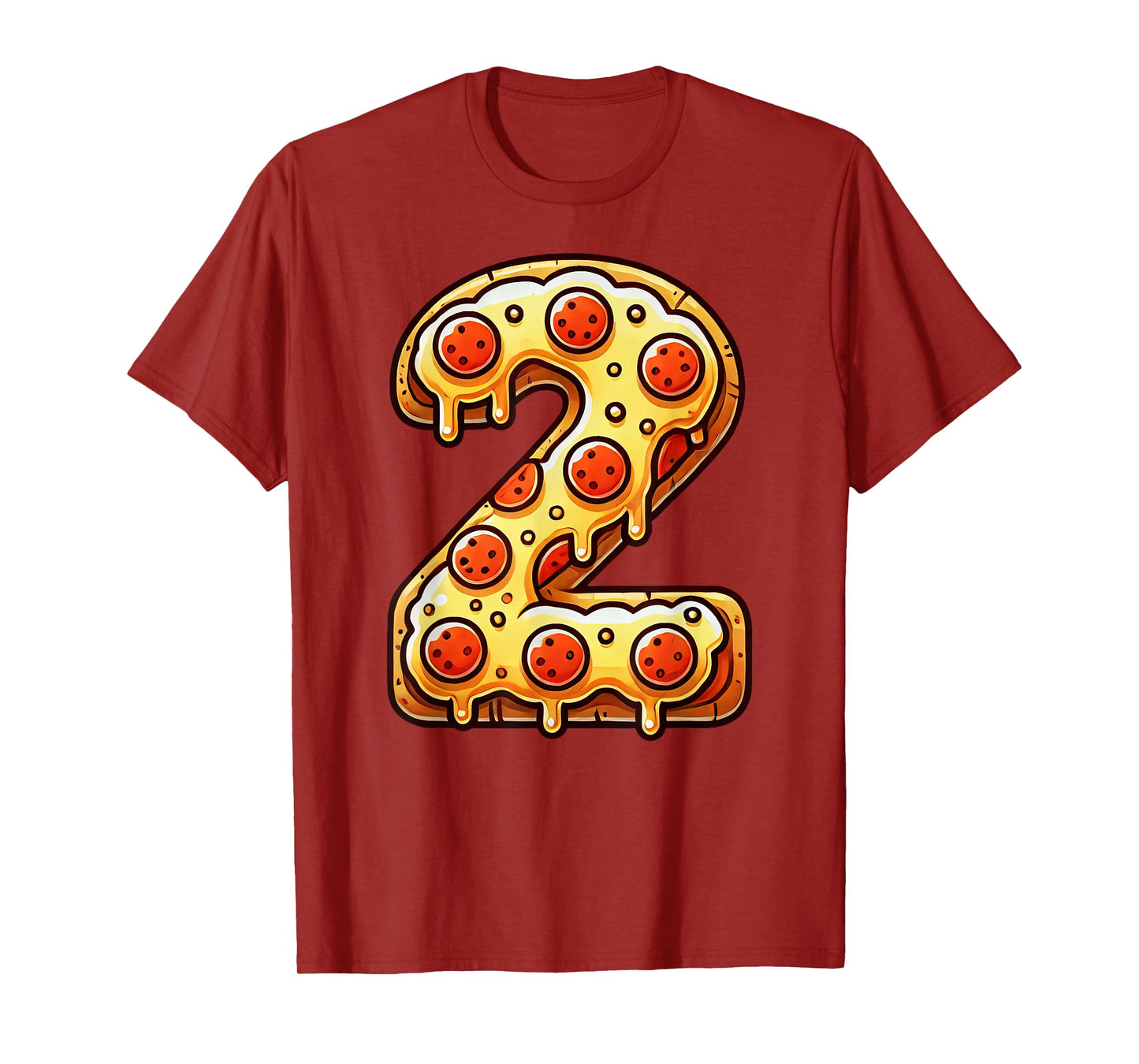 Pizza Bday Party 2nd 2 Years Old Birthday Boys Girls Kids T-Shirt