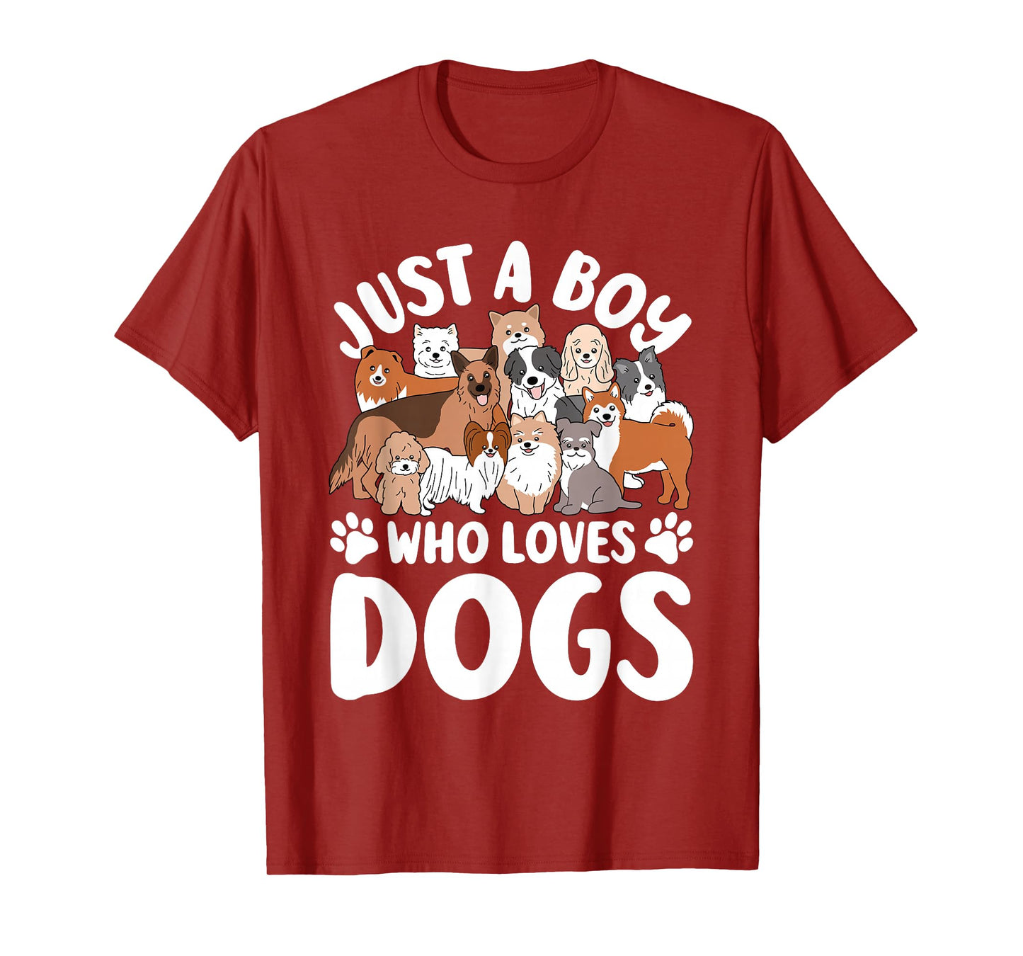 Just A Boy Who Loves Dogs Funny Dog Lover Kids T-Shirt