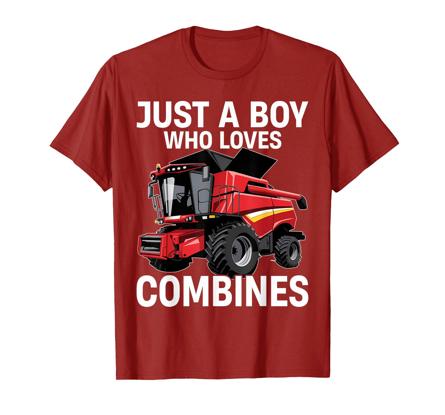 Just a Boy Who Loves Combines, Red Combine Harvester T-Shirt