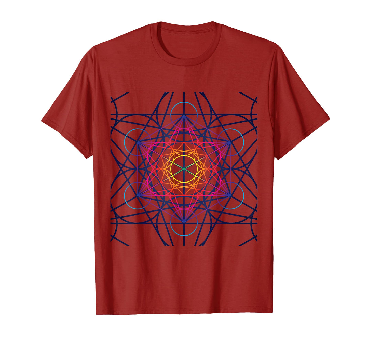 Cool Mandala Sacred Geometry Metatrons Cube Design T-Shirt