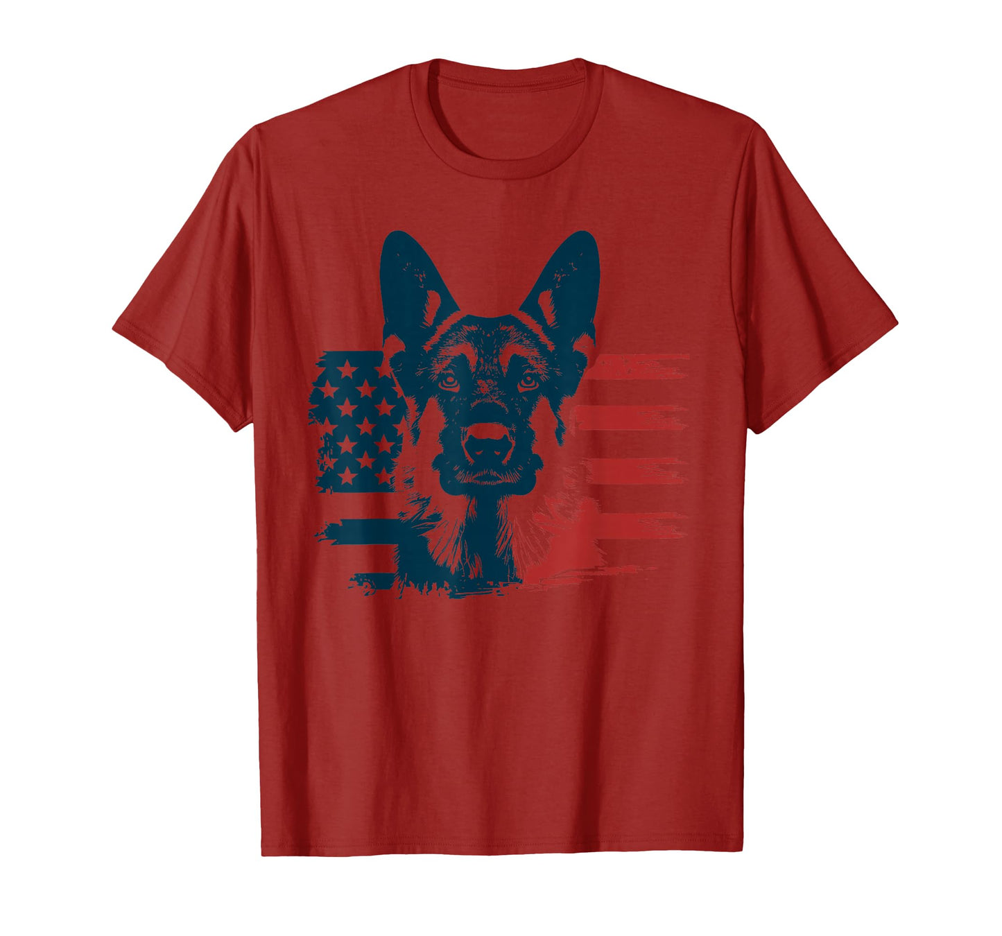 Patriotic German Shepherd AMERICAN FLAG 4th Of July Shepherd T-Shirt