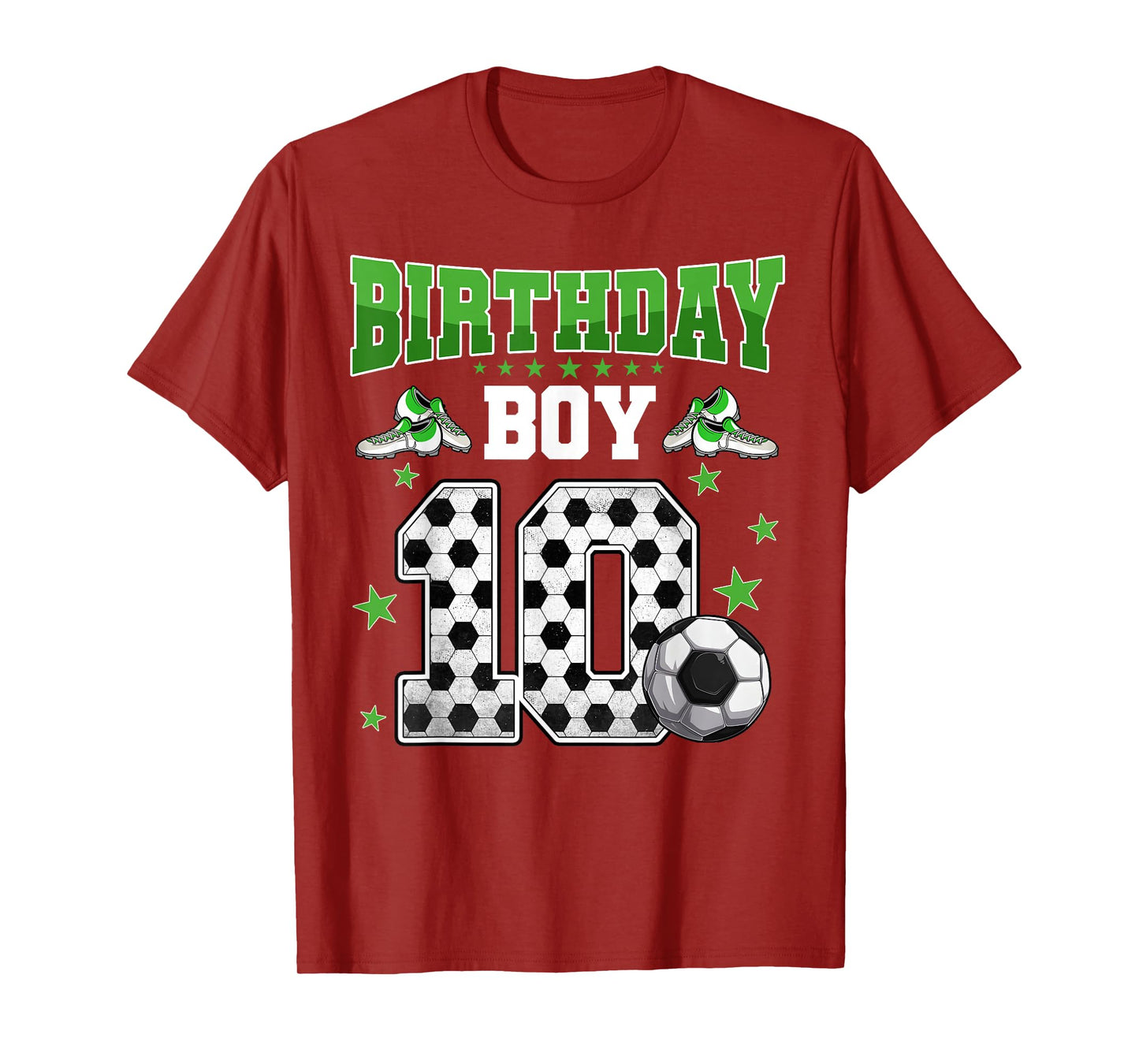 Soccer 10th Birthday Boy 10 Year Old Sport 10yr Boys Party T-Shirt