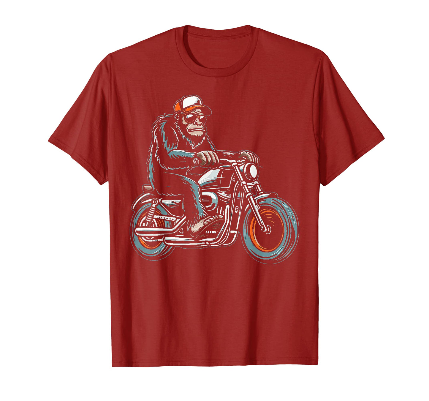 Bigfoot Sasquatch Riding A Motorcycle T-Shirt