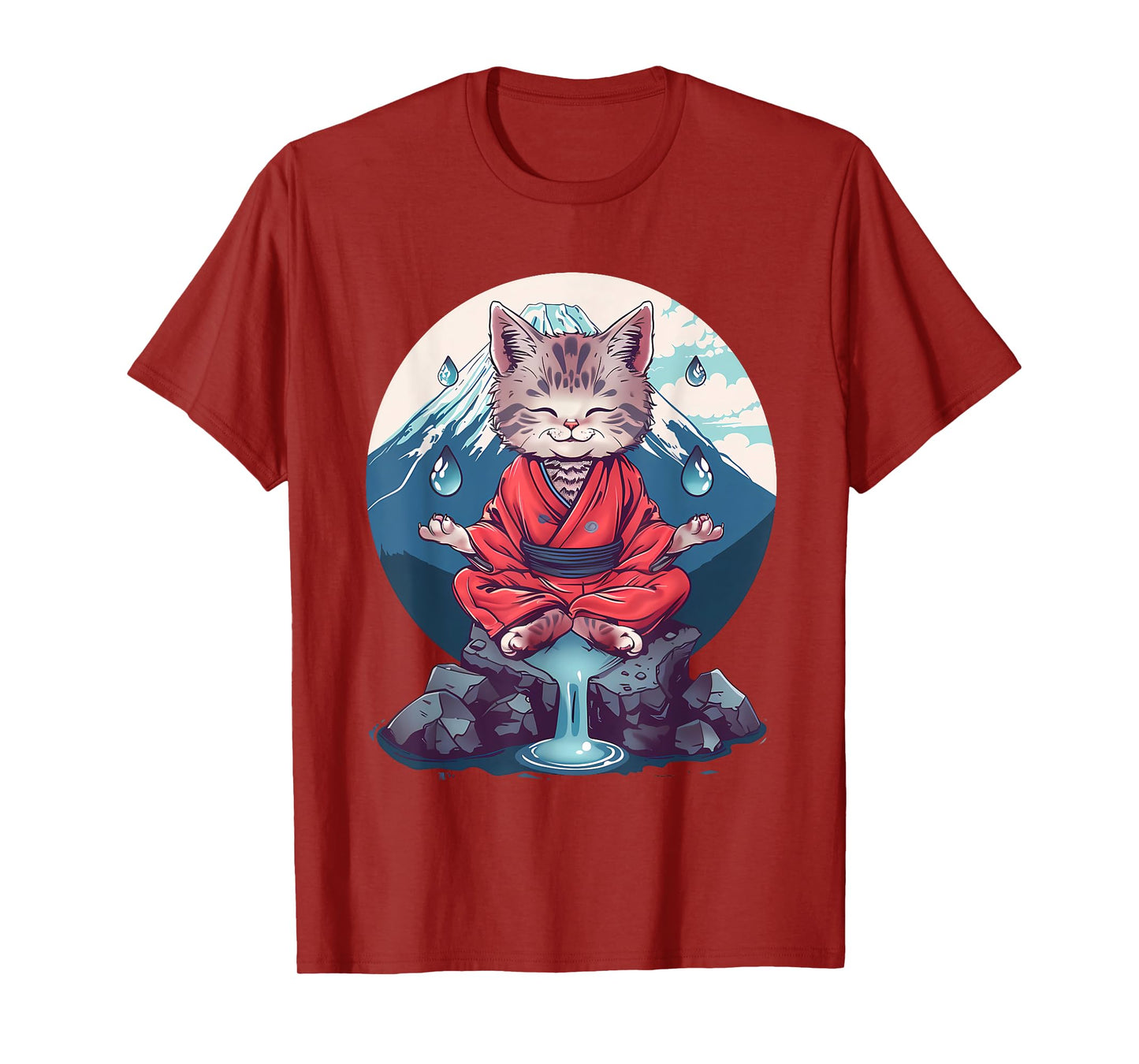 Meditation Cat Yoga Mountain Hindu Buddhist Zen Buddha Men Women Kids T-Shirt