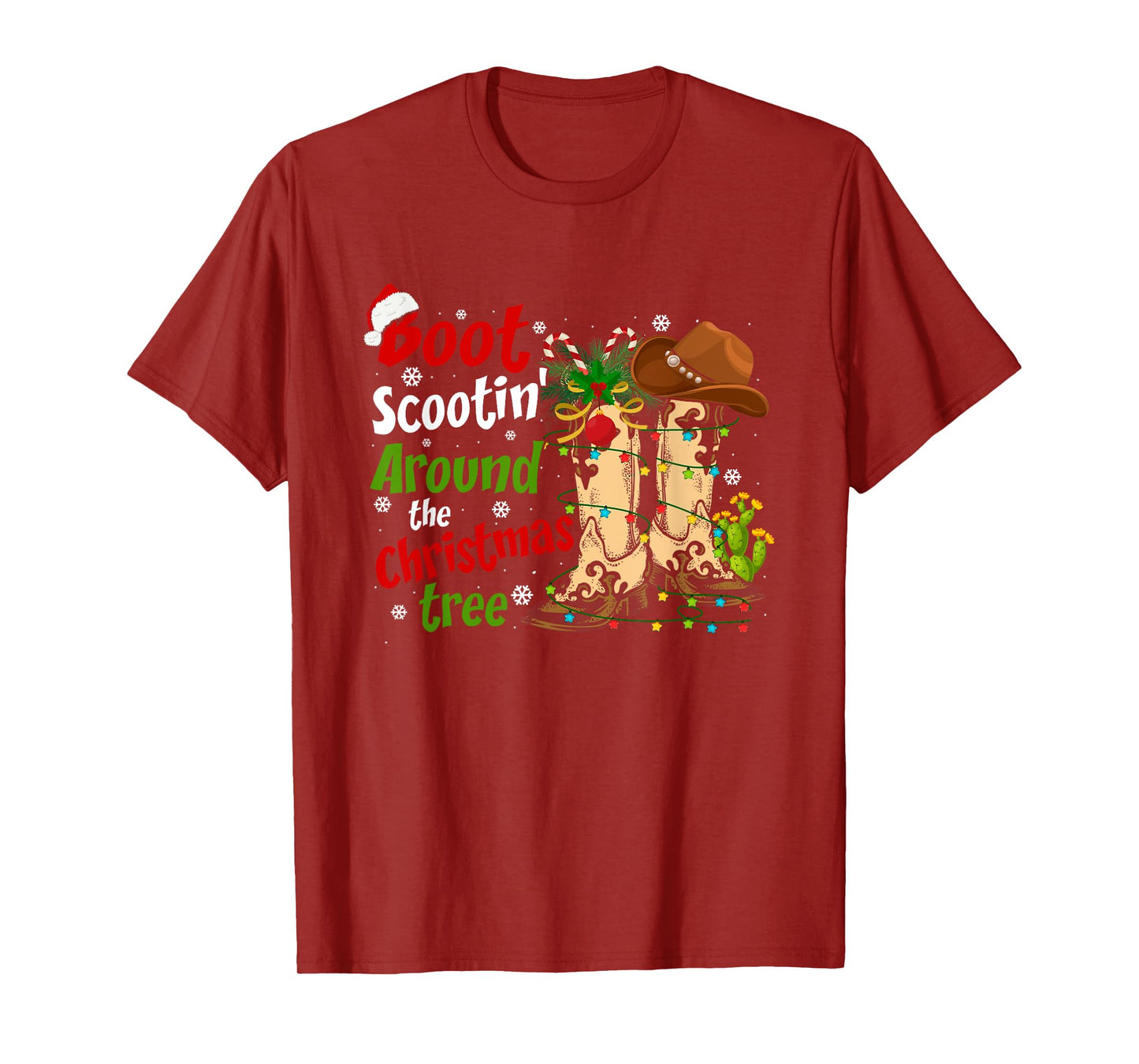 Boot Scootin' Around The Christmas Tree Country Western T-Shirt