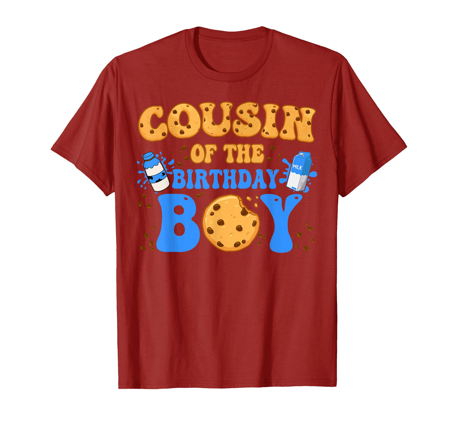 Cousin Of The Birthday Boy Milk and Cookies Lover T-Shirt
