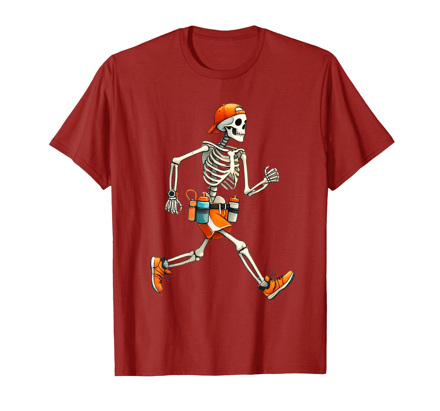 Skeleton Marathon Runner Halloween Costume Running Men Boys T-Shirt