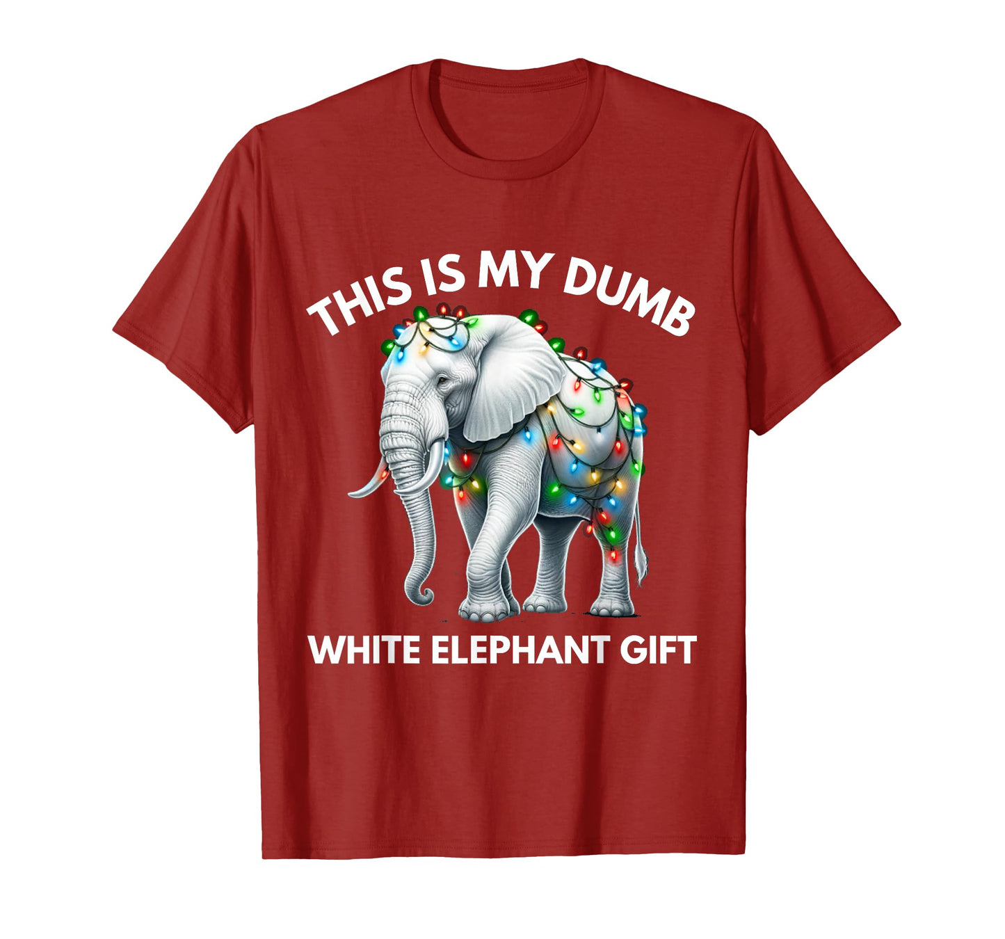 Funny White Elephant Gift Wrapped Elephant Dumb Gift T-Shirt