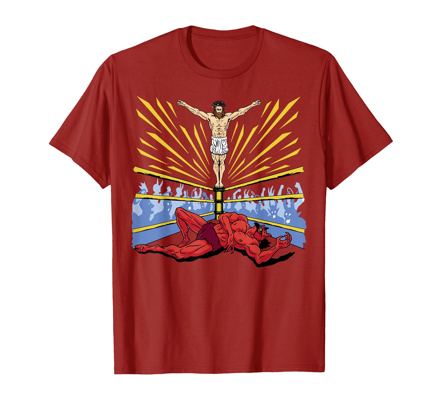 Jesus Wrestling Satan T-Shirt