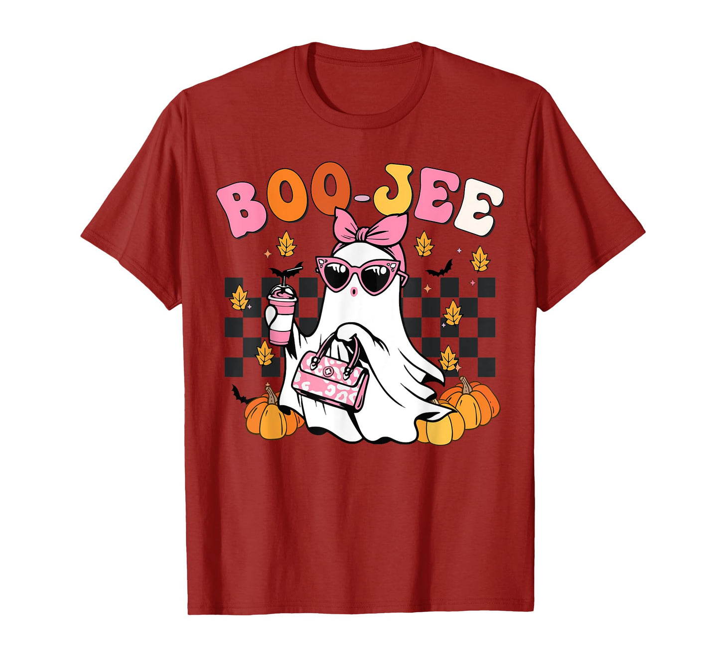 Funny Boo-Jee Ghost Halloween Women Girl Toddler Cute Groovy T-Shirt