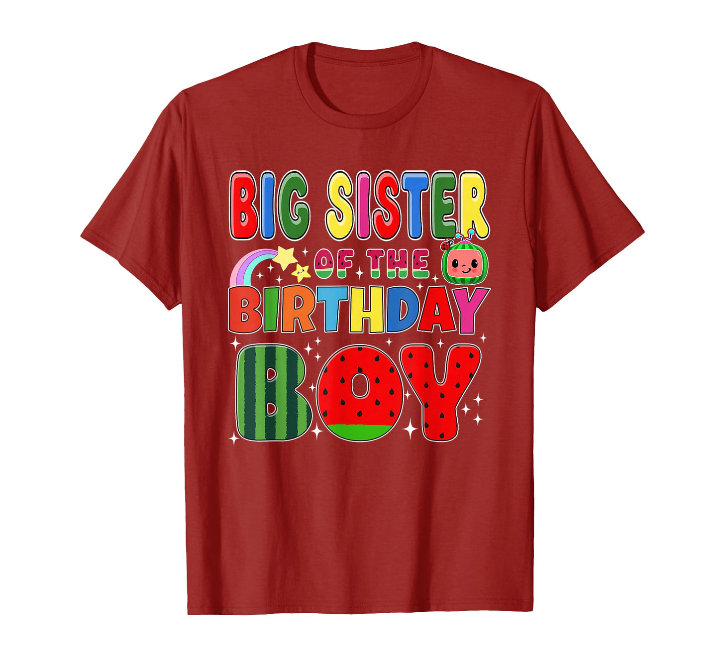 Big Sister of The Birthday Boy Melon Family Matching Funny T-Shirt