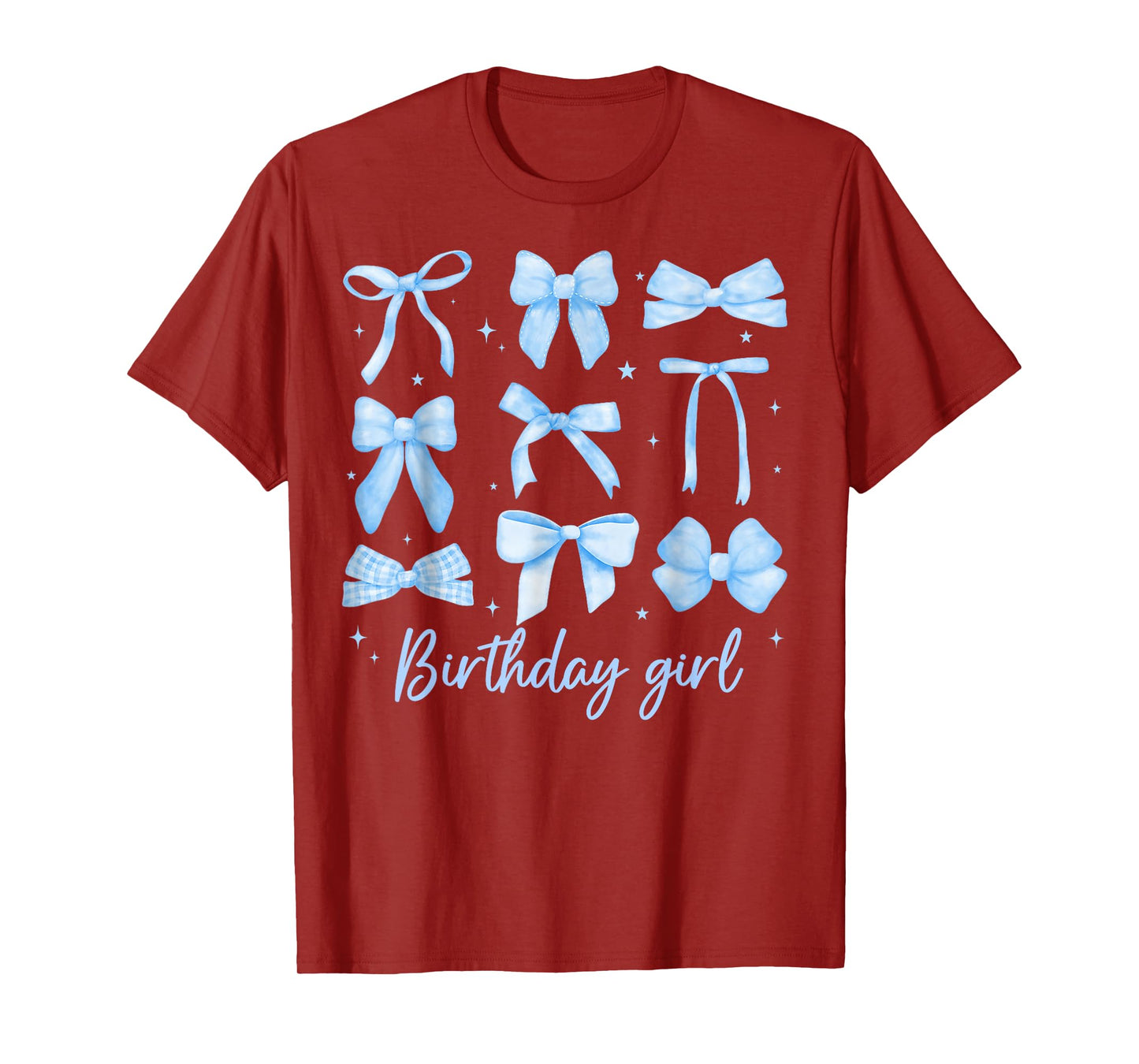 Birthday Girl Coquette Funny Birthday Girl Blue Coquette Bow T-Shirt