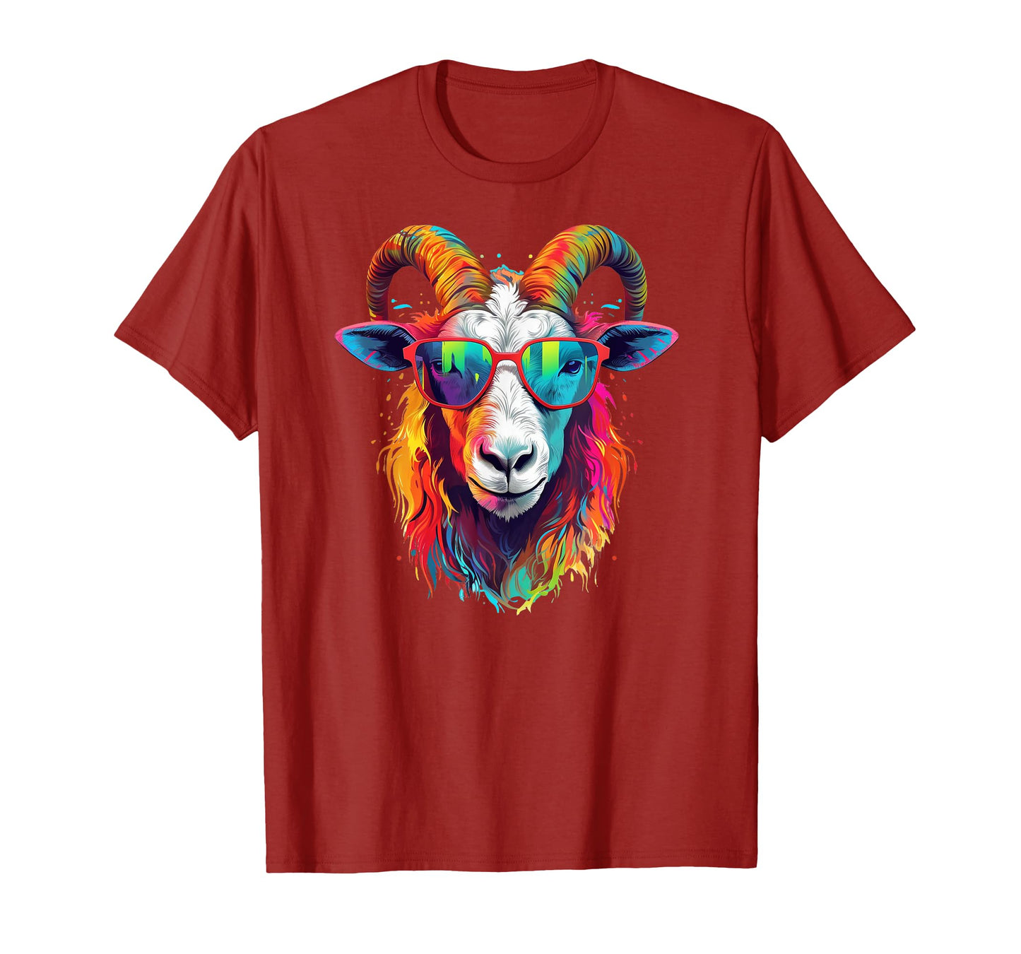 Dripping Psychedelic Goat Trippy Splatter T-Shirt
