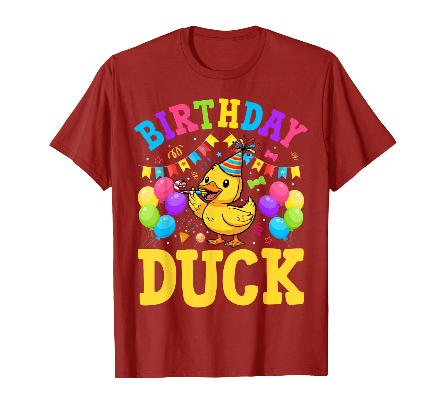 Birthday Duck Kids Girls Boys Bday Party Family T-Shirt