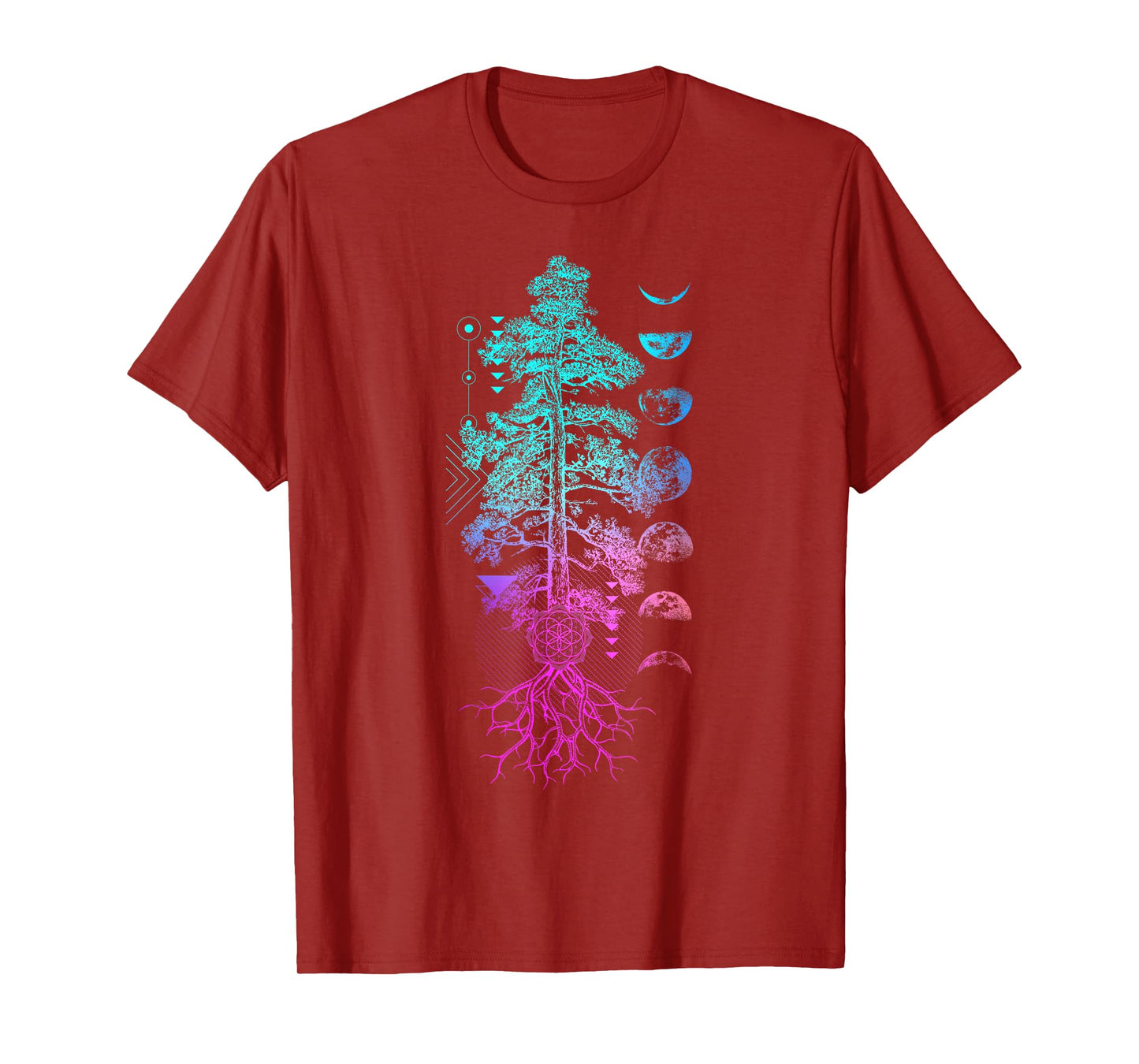 Tree of Life Phases of the Moon Yoga Chakra Gift T-Shirt