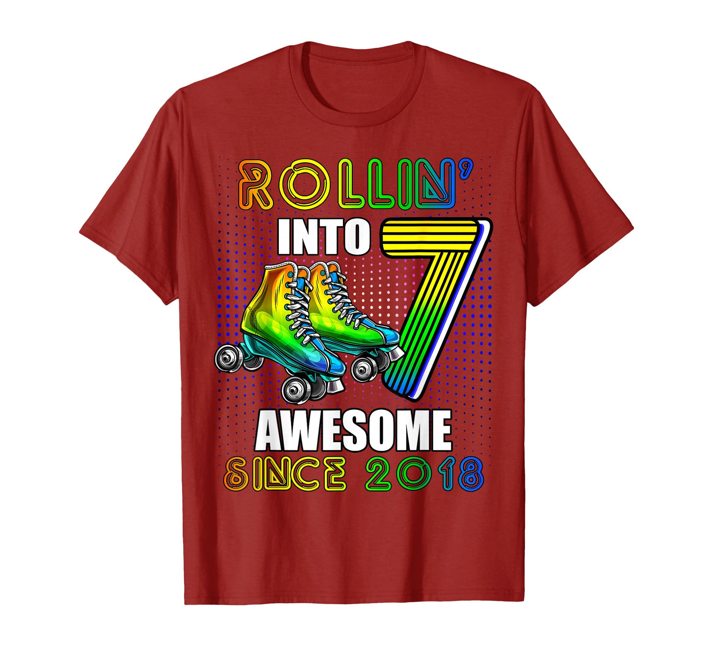 Birthday Roller Skating 7th Girls Rollin into 7 Skate Party T-Shirt