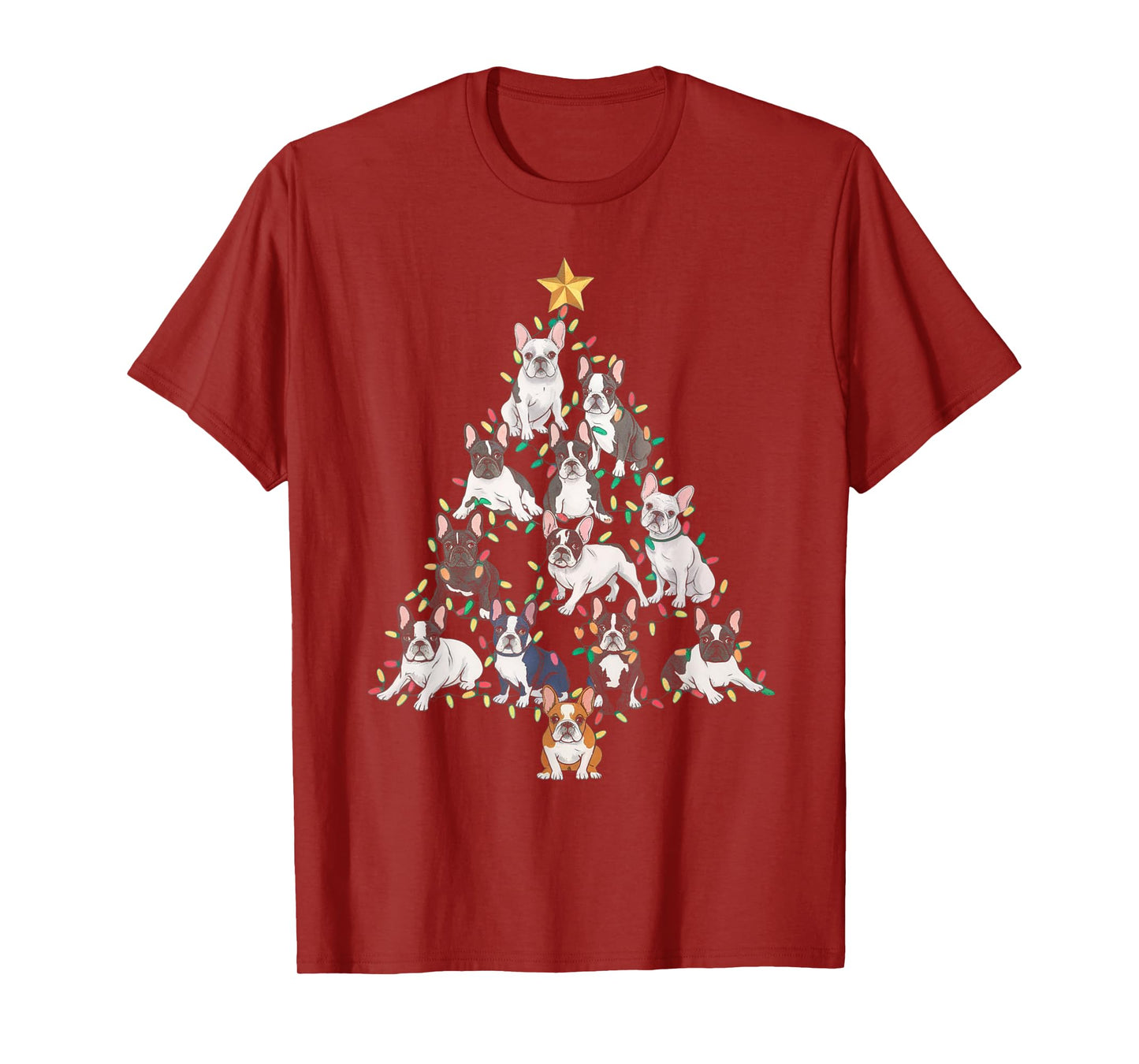 French Bulldog Christmas Tree Frenchie Dog Xmas Pajamas Tee T-Shirt