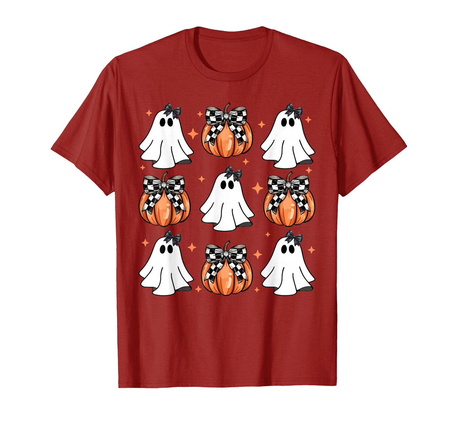 Coquette Bow Pumpkin Ghost Halloween Girly Ghost Women Girl T-Shirt