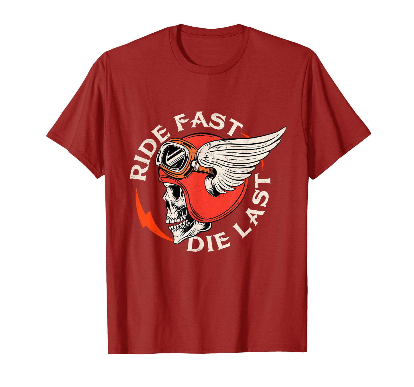 Ride Fast Die Last - Skull Biker Motorcycling Motorbike T-Shirt