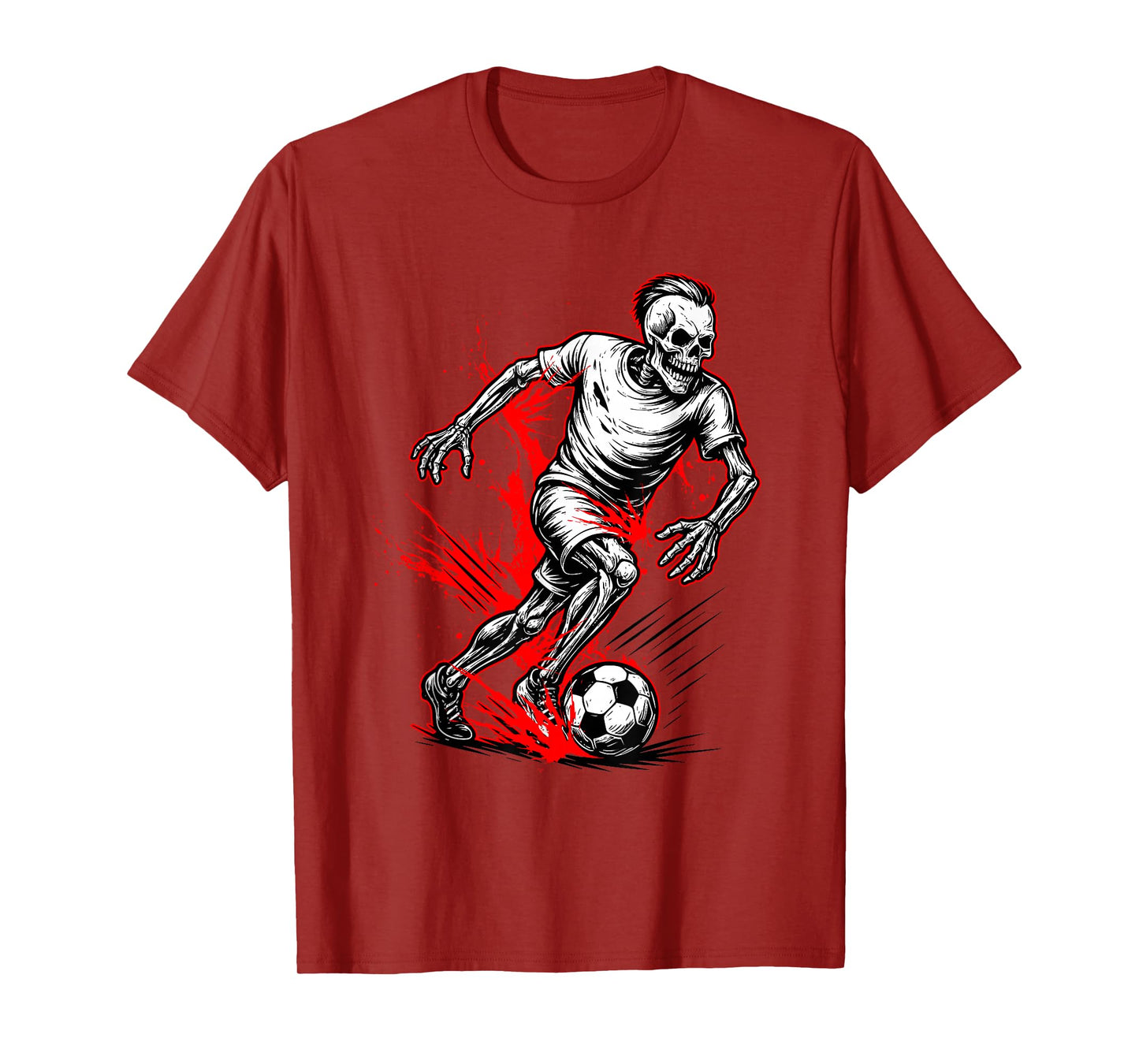 Skeleton Soccer Player - Spooky Halloween Ghost T-Shirt