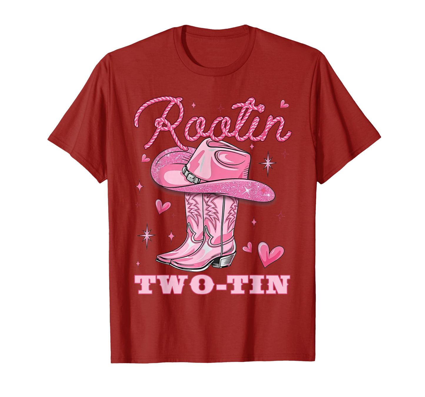 Rootin Two-tin Cowgirl Western Rodeo 2nd Birthday Girl Howdy T-Shirt