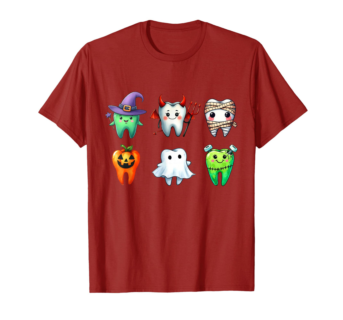 Teeth Ghost Pumpkin Witch Cute Dental Halloween Dentist T-Shirt