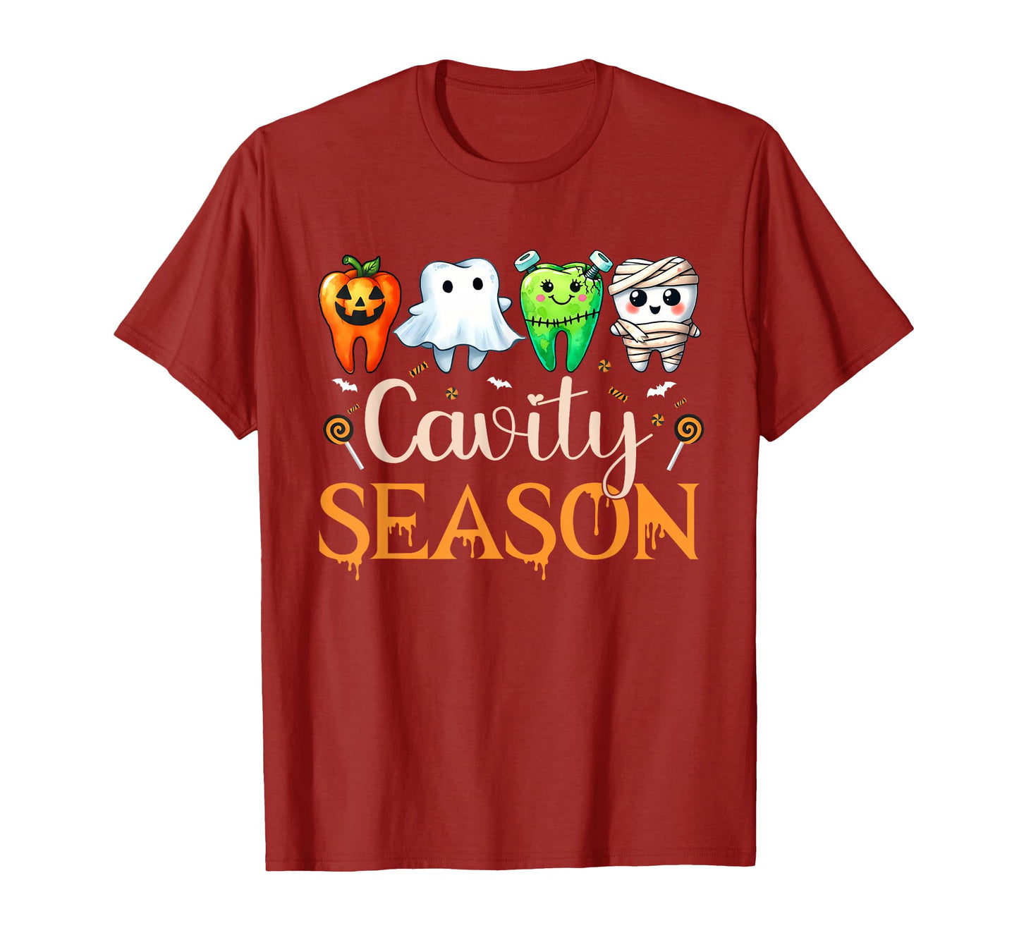 Cavity Season Ghosts Halloween Dental Hygienist Or Assistant T-Shirt