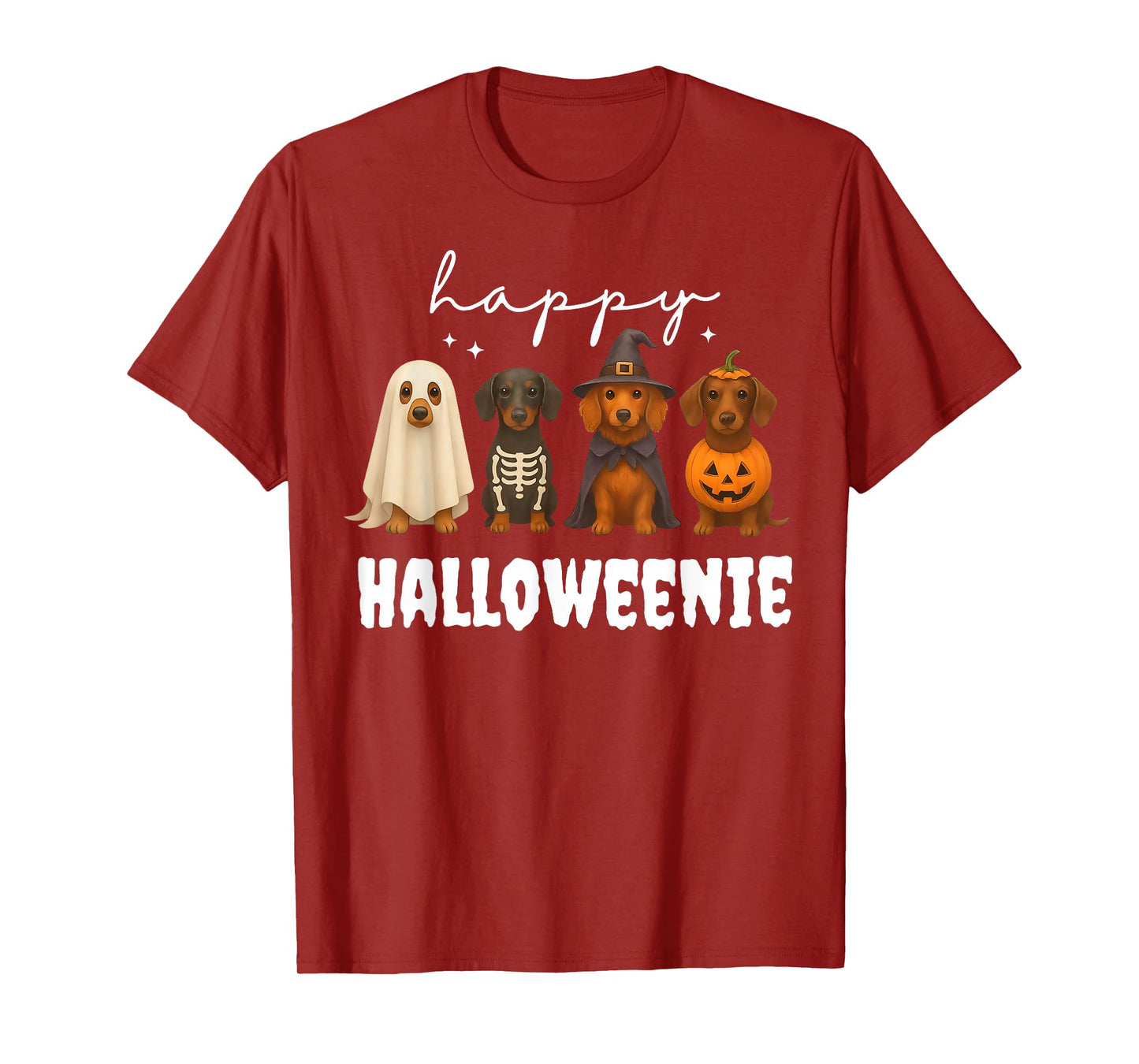 Happy Halloweenie Funny Dachshund Dog Doxie Mom Costume T-Shirt
