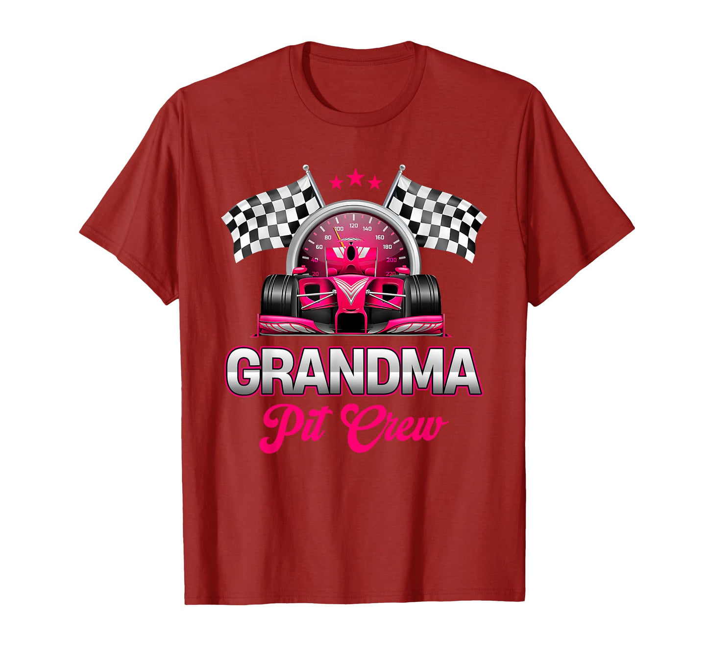 Grandma Pit Crew Race Car Birthday Girl Party Racing Family T-Shirt